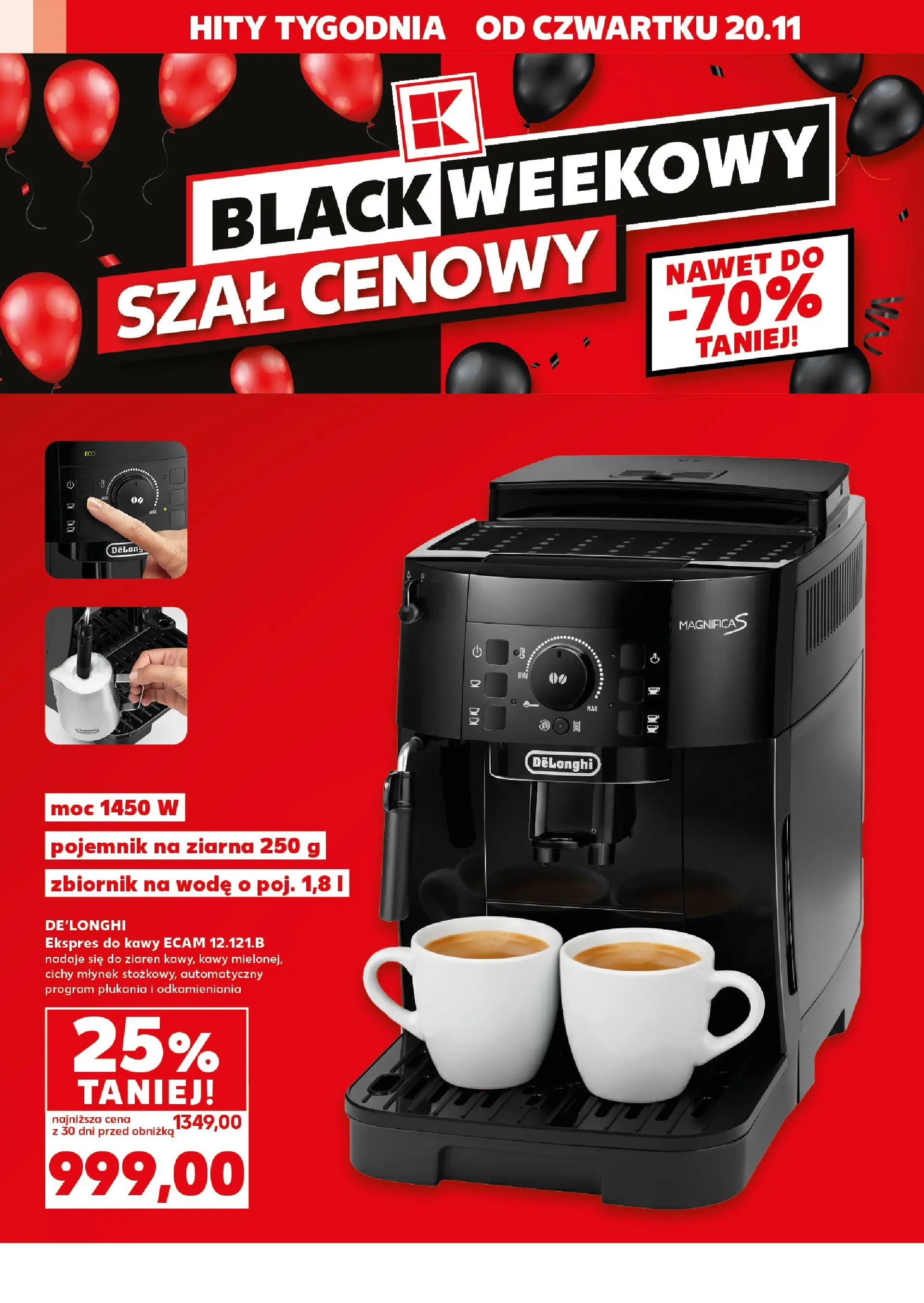 Kaufland gazetka (20.11.2025) od jutra ✳️ BLACK FRIDAY | Strona: 2 | Produkty: Szal, Ekspres do kawy, Młynek