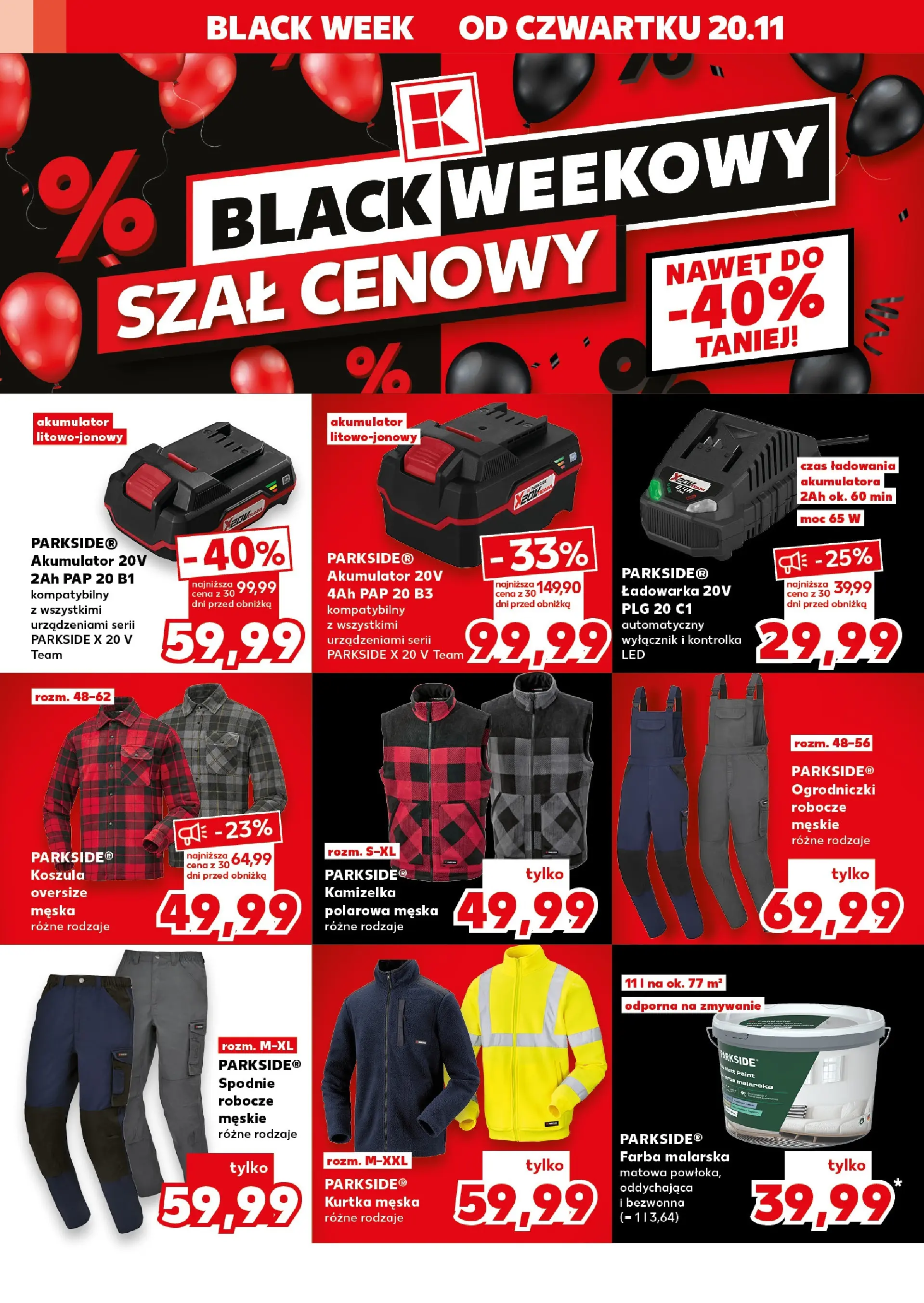 Kaufland gazetka (20.11.2025) od jutra ✳️ BLACK FRIDAY | Strona: 6 | Produkty: Koszula, Spodnie, Ogrodniczki, Ładowarka