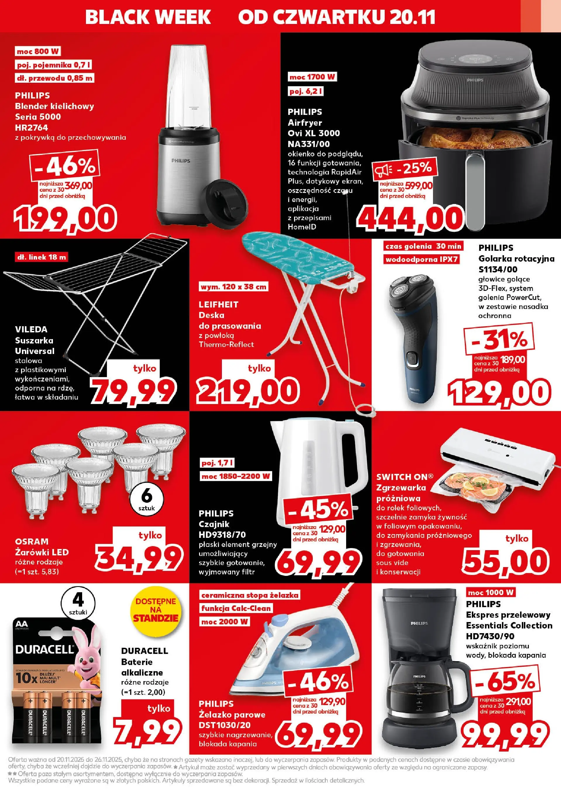 Kaufland gazetka (20.11.2025) od jutra ✳️ BLACK FRIDAY | Strona: 11 | Produkty: Czajnik, Golarka, Blender, Vileda