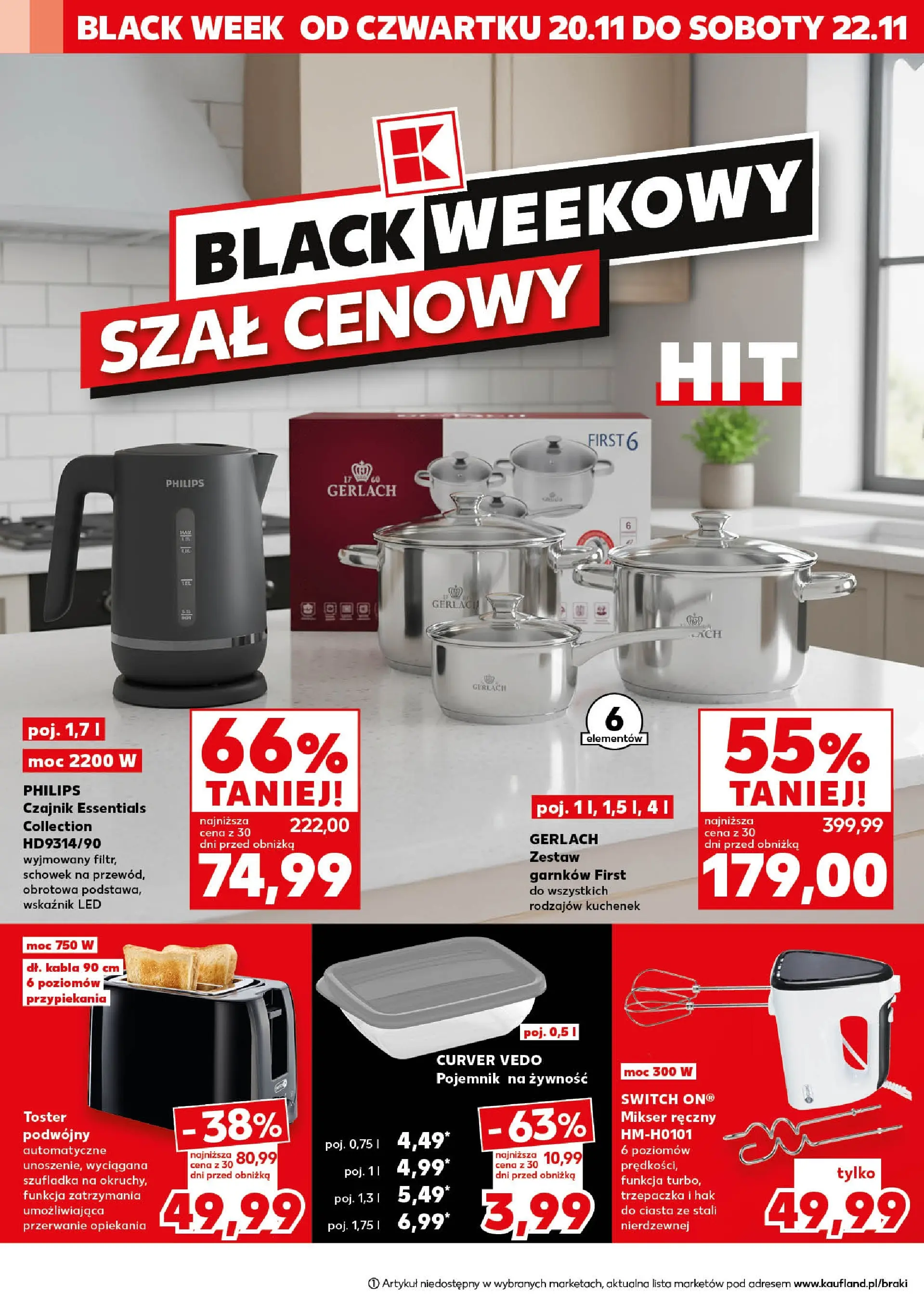 Kaufland gazetka (20.11.2025) od jutra ✳️ BLACK FRIDAY | Strona: 14 | Produkty: Szal, Czajnik, Trzepaczka, Toster