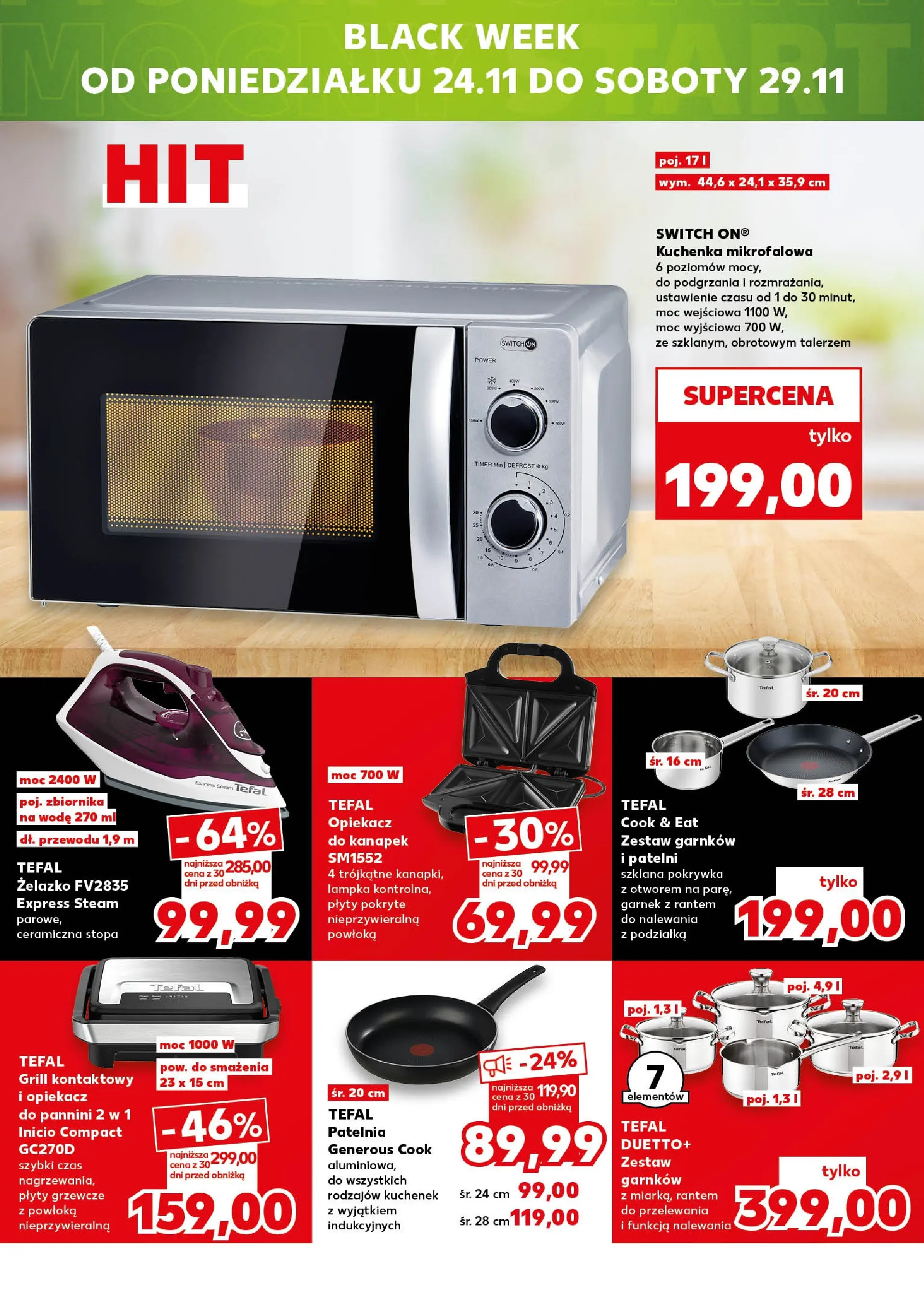 Kaufland gazetka (20.11.2025) od jutra ✳️ BLACK FRIDAY | Strona: 18 | Produkty: Kuchenka, Opiekacz, Plyty, Tefal