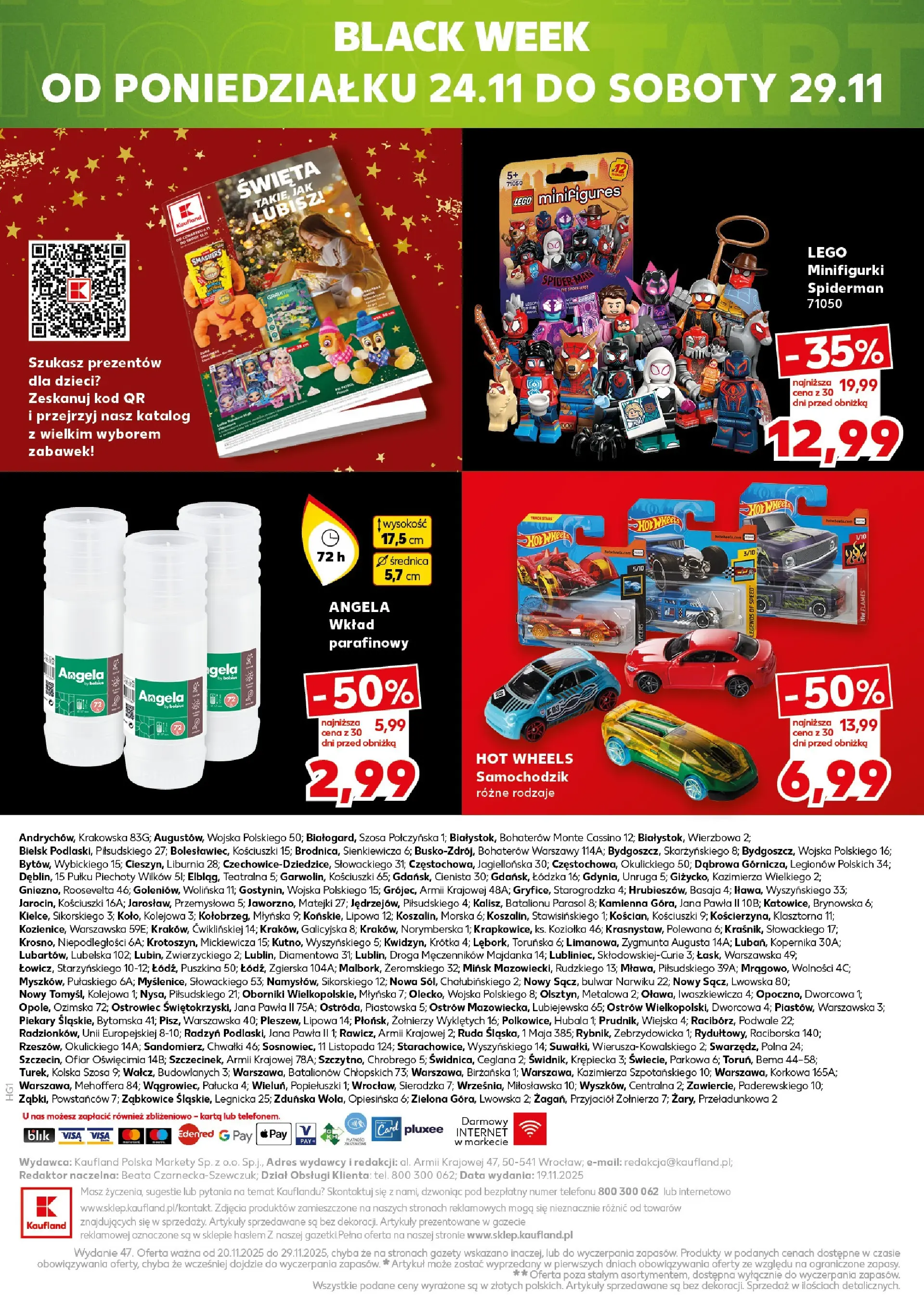 Kaufland gazetka (20.11.2025) od jutra ✳️ BLACK FRIDAY | Strona: 22 | Produkty: Karta, Parasol, Lego