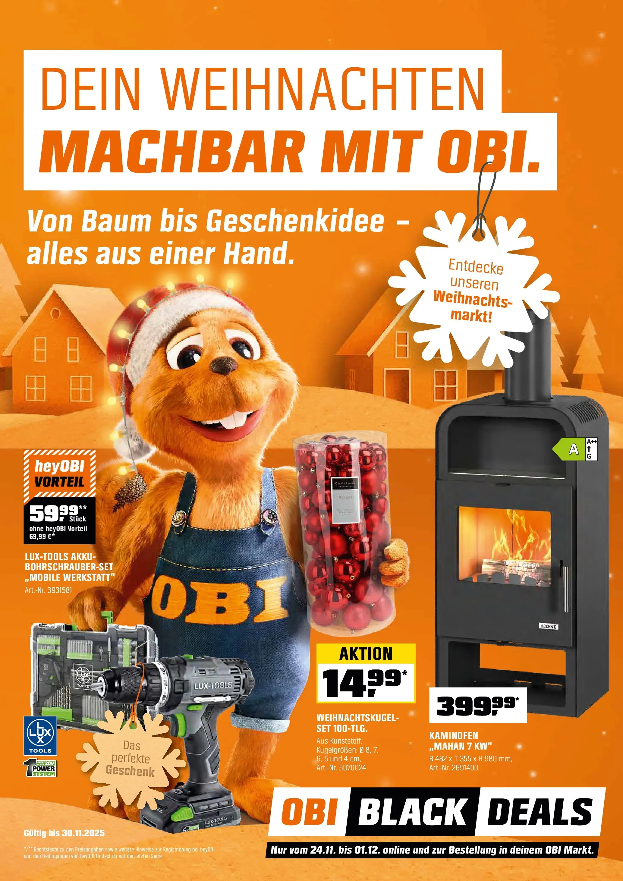 Obi BLACK FRIDAY Prospekt von 14.11.2025 | Seite: 2 | Produkte: USB, Batterien