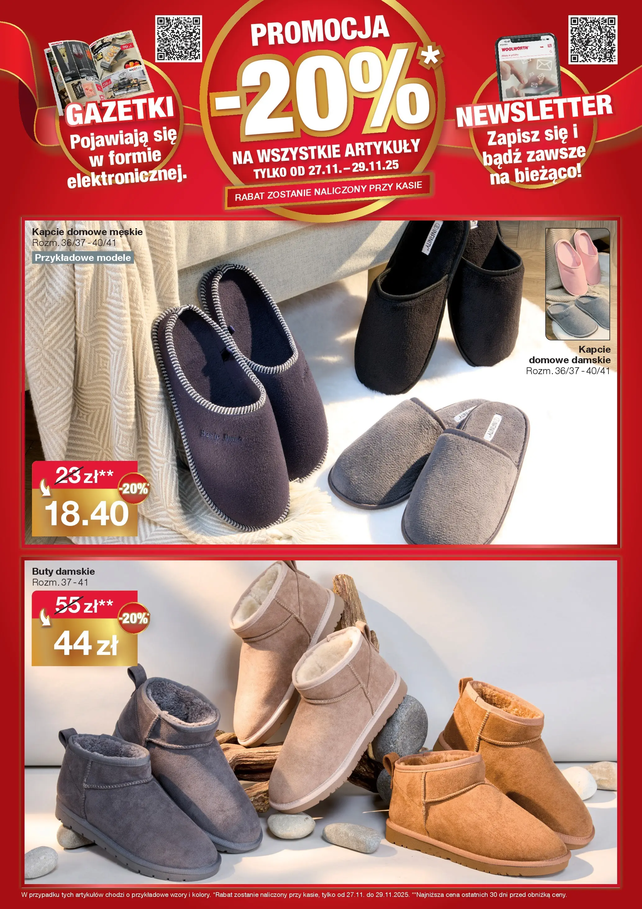 Woolworth Gazetka - Już w Tarnowskie Gory od (27.11.2025 - 29.11.2025) | Strona: 8 | Produkty: Buty, Kapcie