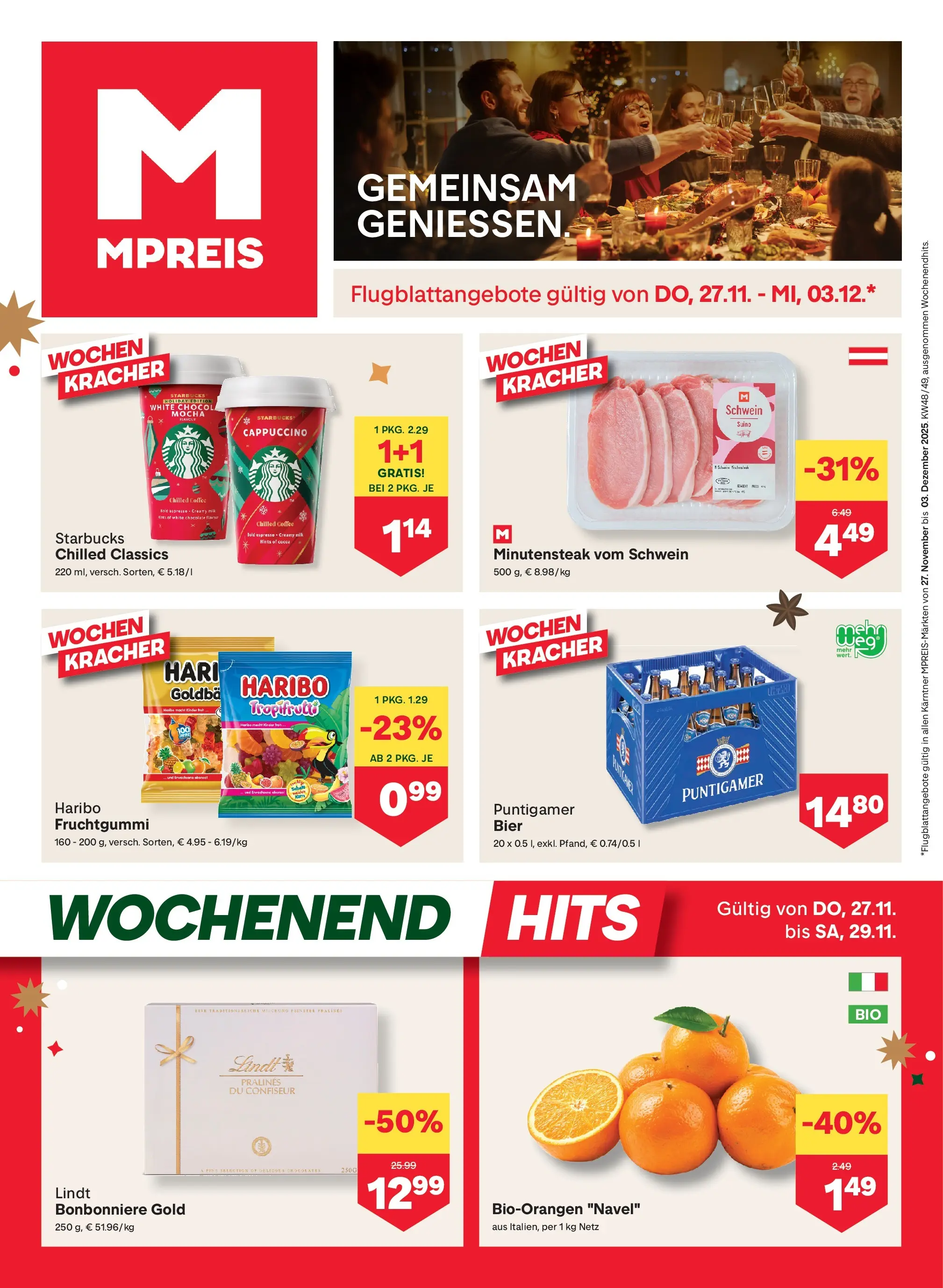 MPREIS Velden von 27.11.2025 - Aktuelle Angebote | Seite: 1 | Produkte: Bier