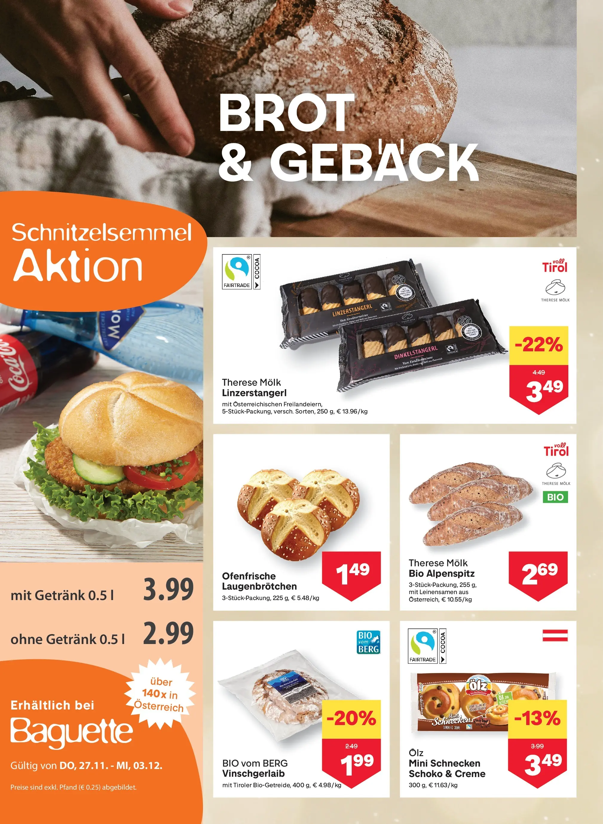 MPREIS Pfunds von 27.11.2025 - Aktuelle Angebote | Seite: 4 | Produkte: Jääkaappipakastin, Creme, Brot