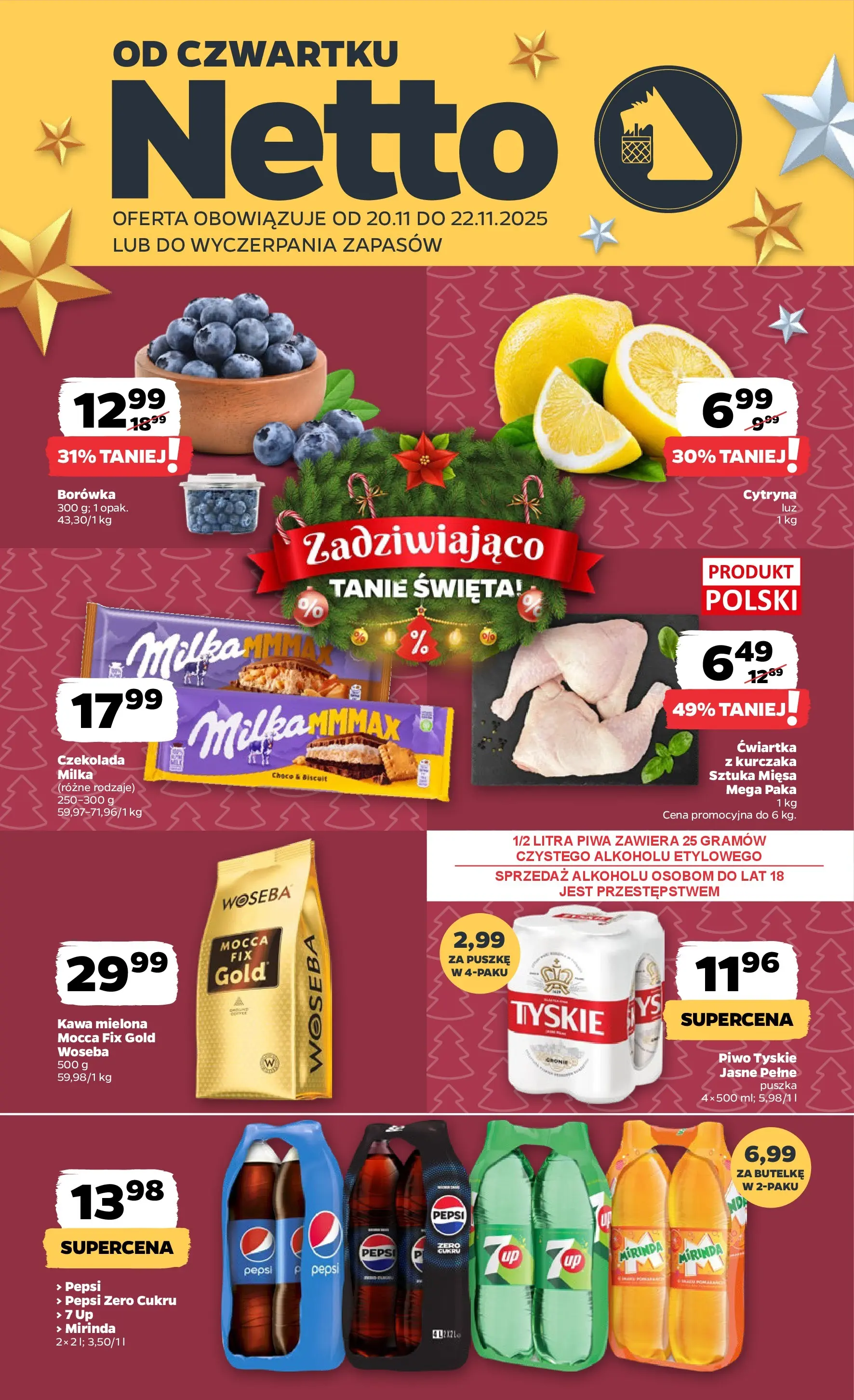 Netto gazetka - Spożywcza od 20.11.2025 - Aktualne promocje | Strona: 1 | Produkty: Cytryna, Milka, Kawa, Czekolada