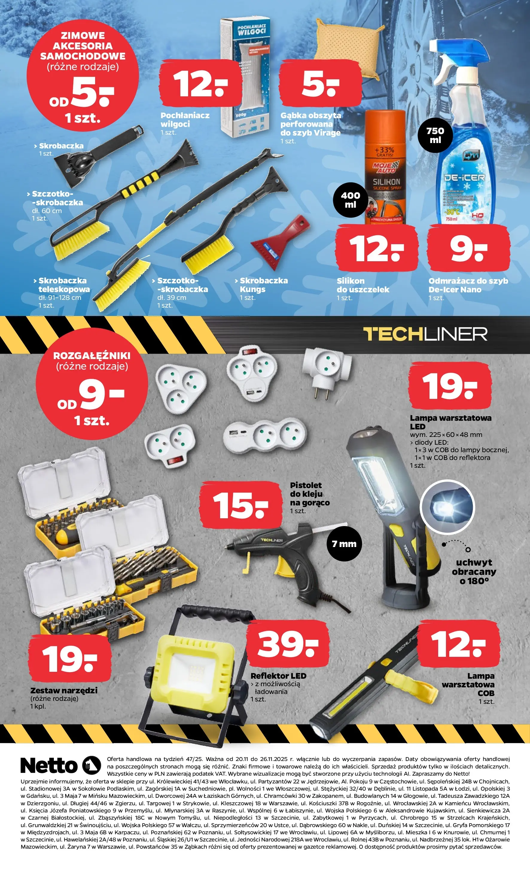 Netto gazetka - Non Food od 20.11.2025 - Aktualne promocje | Strona: 8 | Produkty: Akcesoria samochodowe, Zestaw narzędzi, Lampa, Gąbka