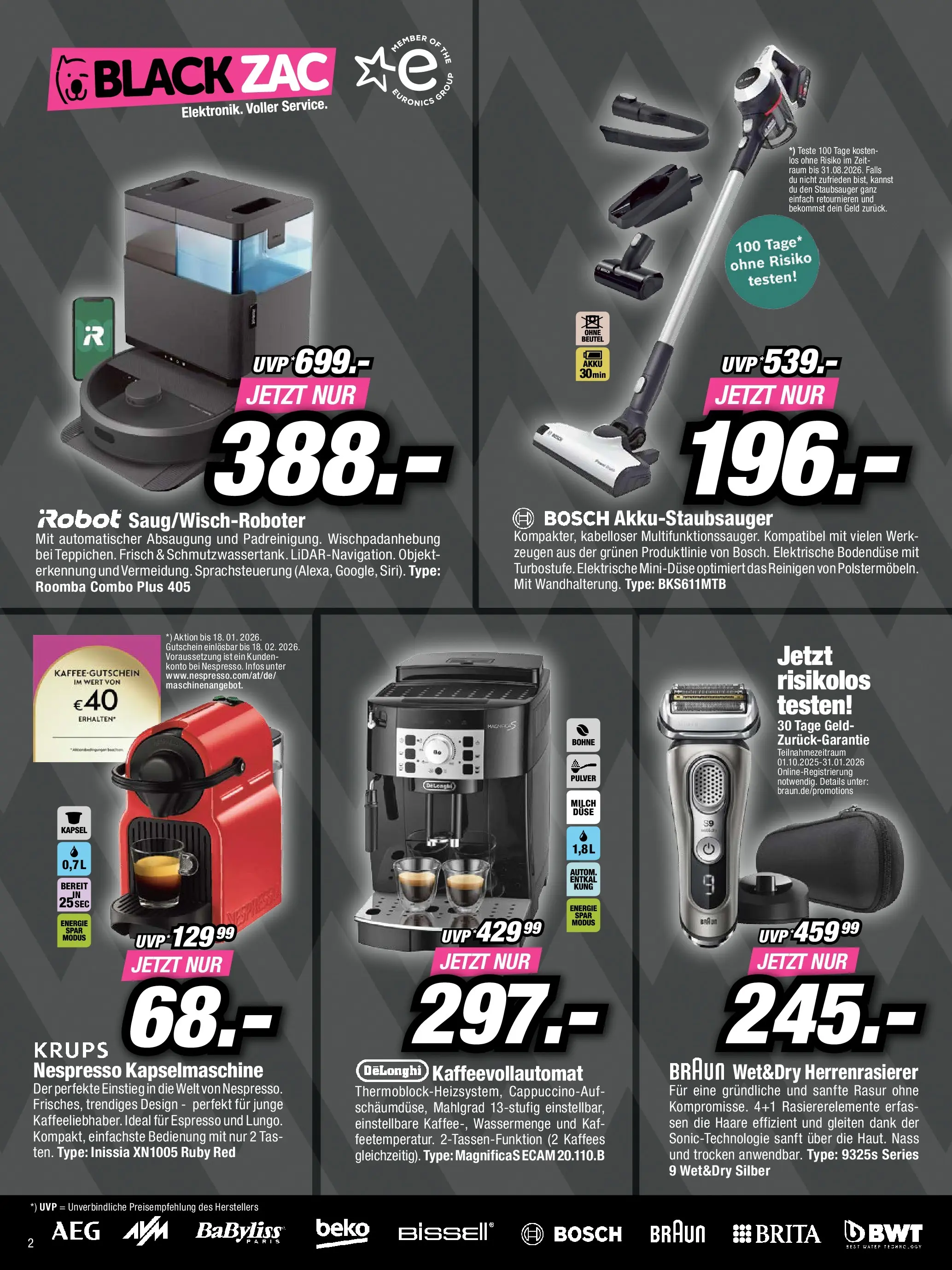 RED ZAC BLACK FRIDAY - Flugblatt (24.11.2025) | Seite: 2 | Produkte: Staubsauger, Milch