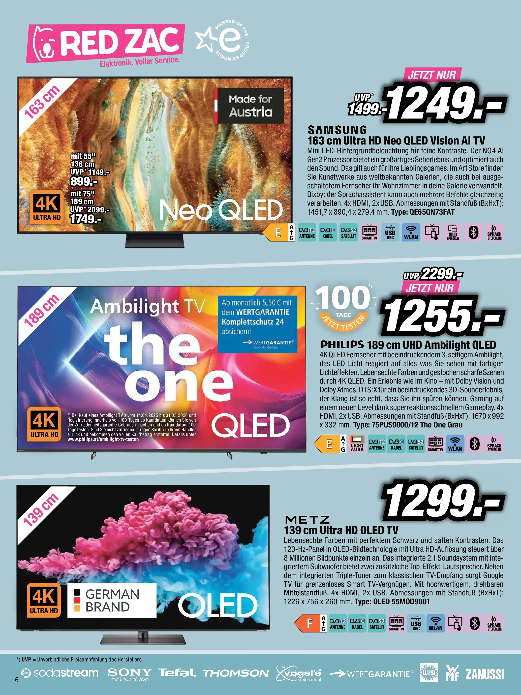 RED ZAC BLACK FRIDAY - Flugblatt (24.11.2025) | Seite: 6 | Produkte: TV, Fernseher, Kabel, Satellit