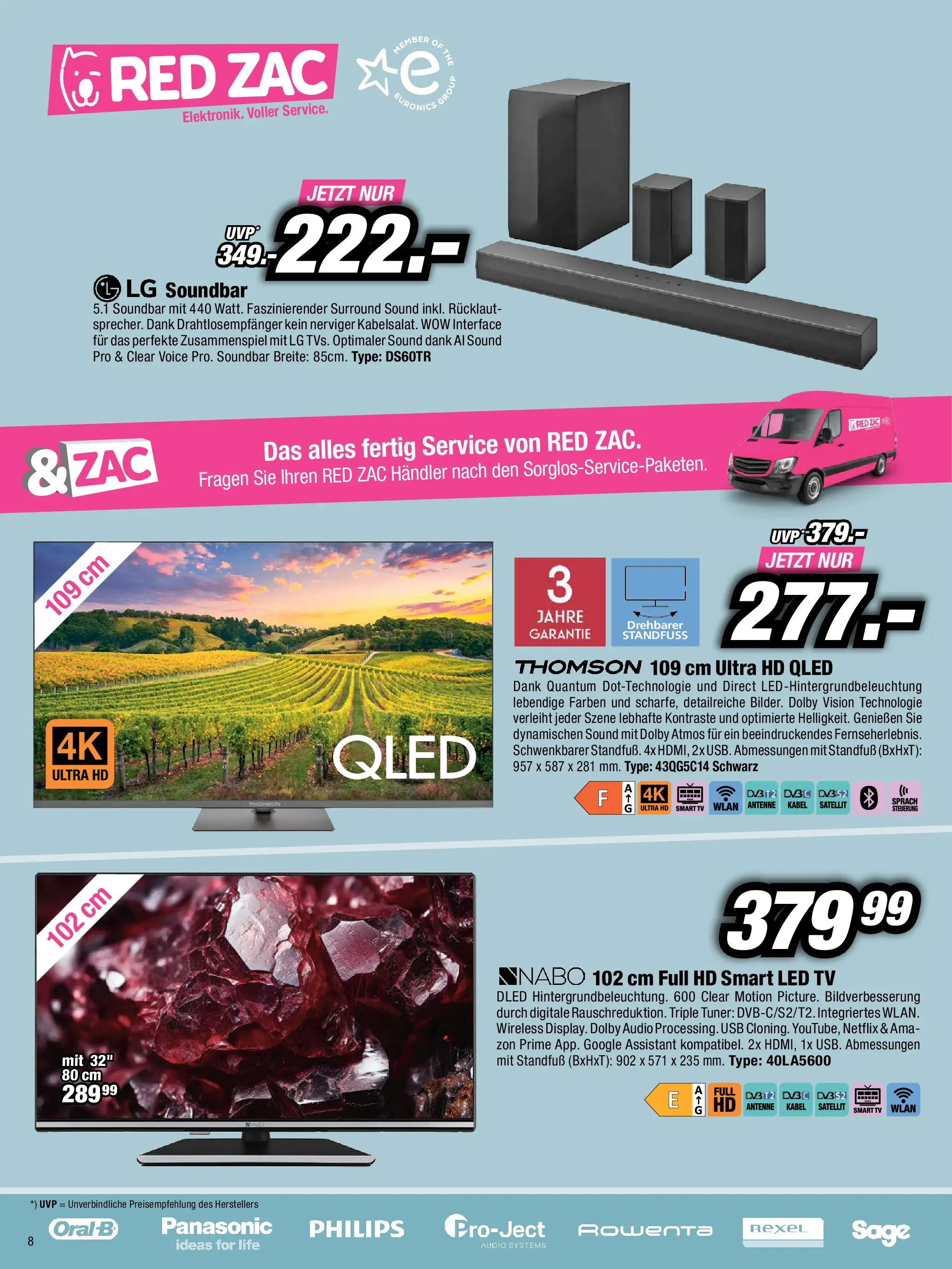 RED ZAC BLACK FRIDAY - Flugblatt (24.11.2025) | Seite: 8 | Produkte: TV, Audio, Satellit, USB