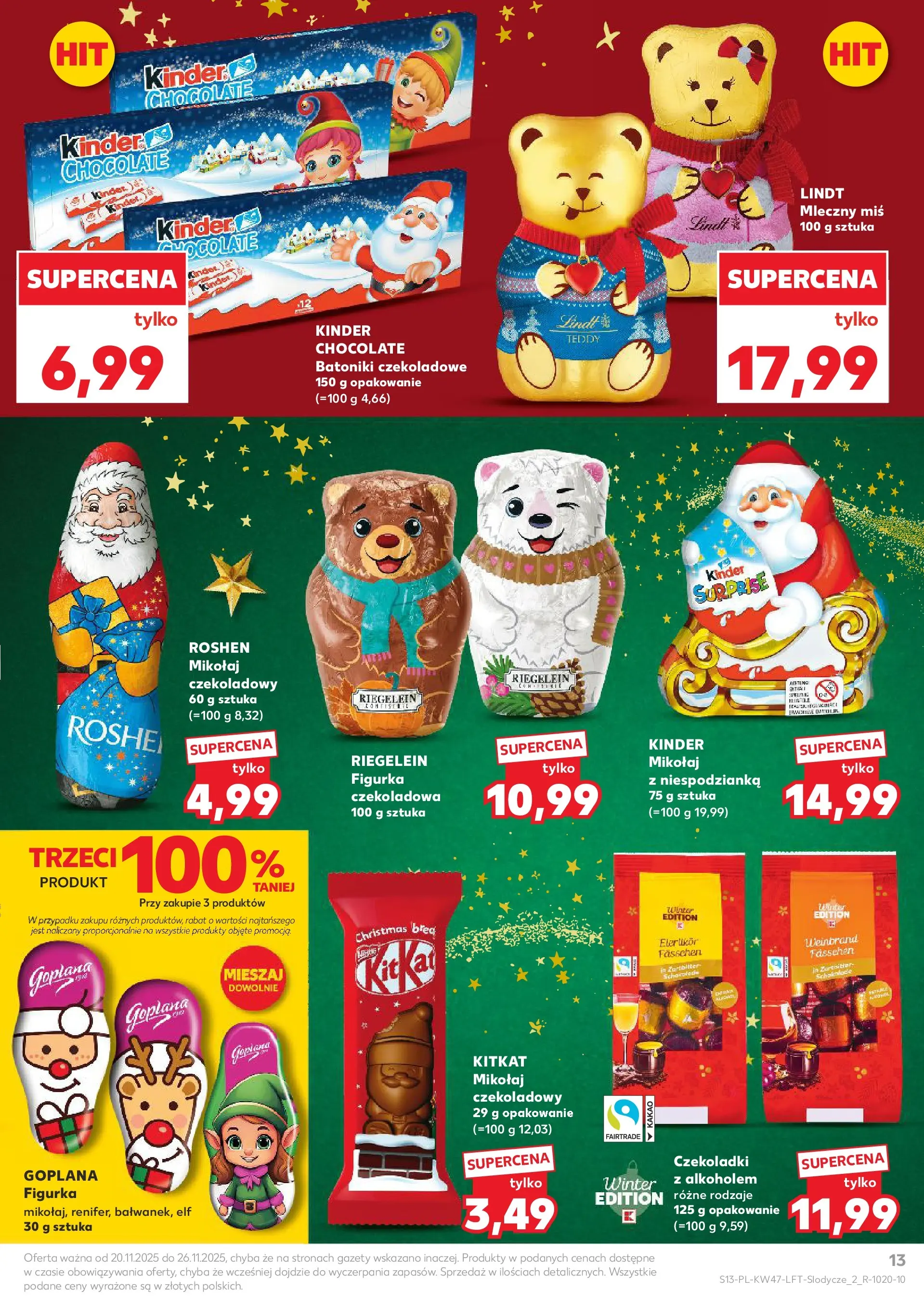 Kaufland gazetka od 20.11.2025 - od jutra PDF | Strona: 13 | Produkty: Czekoladowa, Czekoladki, Kakao