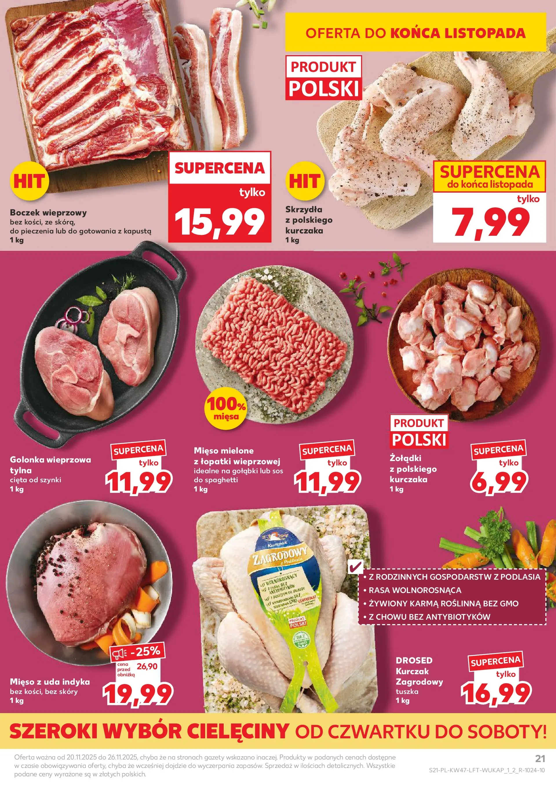 Kaufland gazetka od 20.11.2025 - od jutra PDF | Strona: 21 | Produkty: Mięso, Mięso mielone, Boczek, Sos