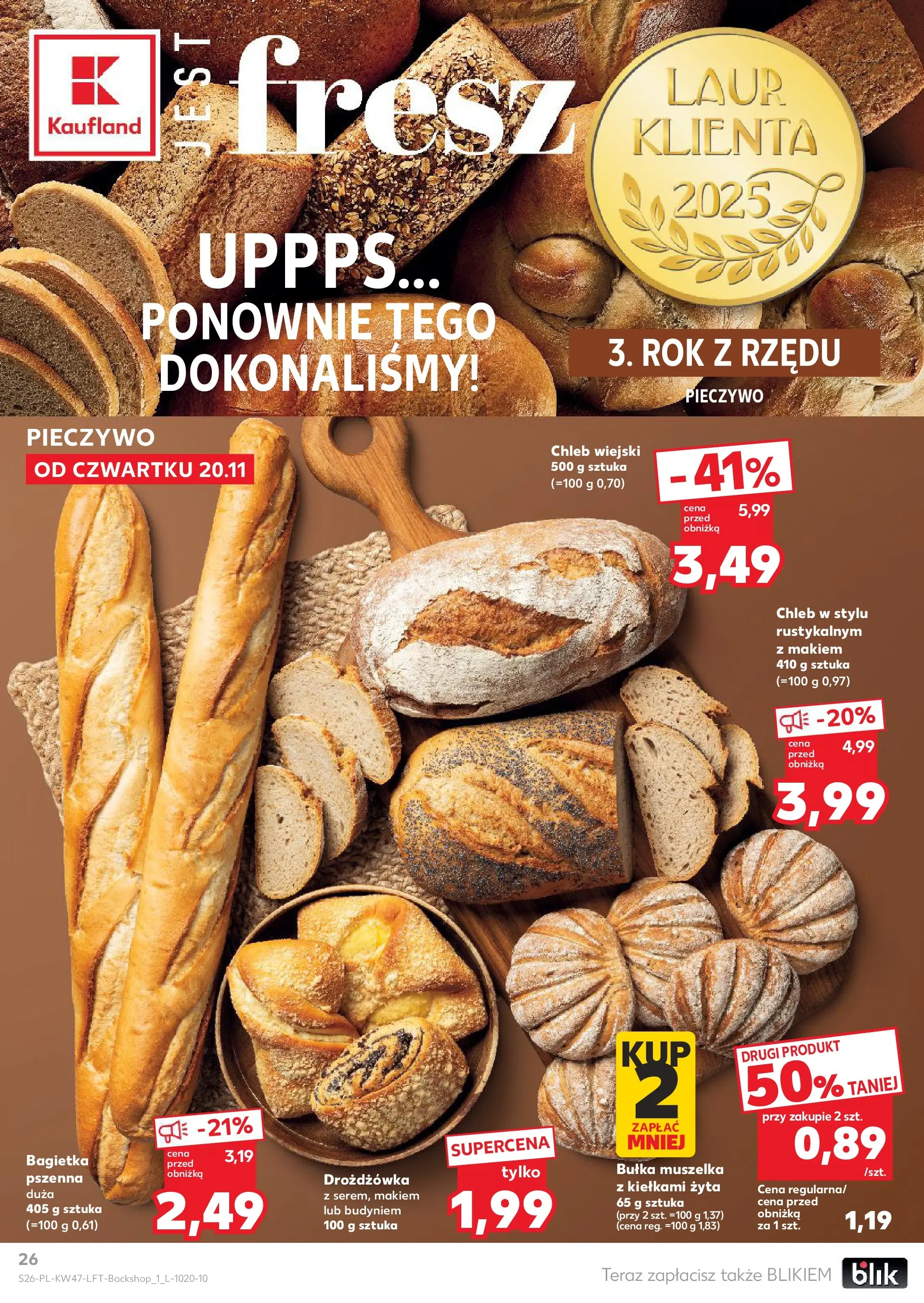 Kaufland gazetka od 20.11.2025 - od jutra PDF | Strona: 26 | Produkty: Pieczywo, Bułka, Bagietka, Chleb