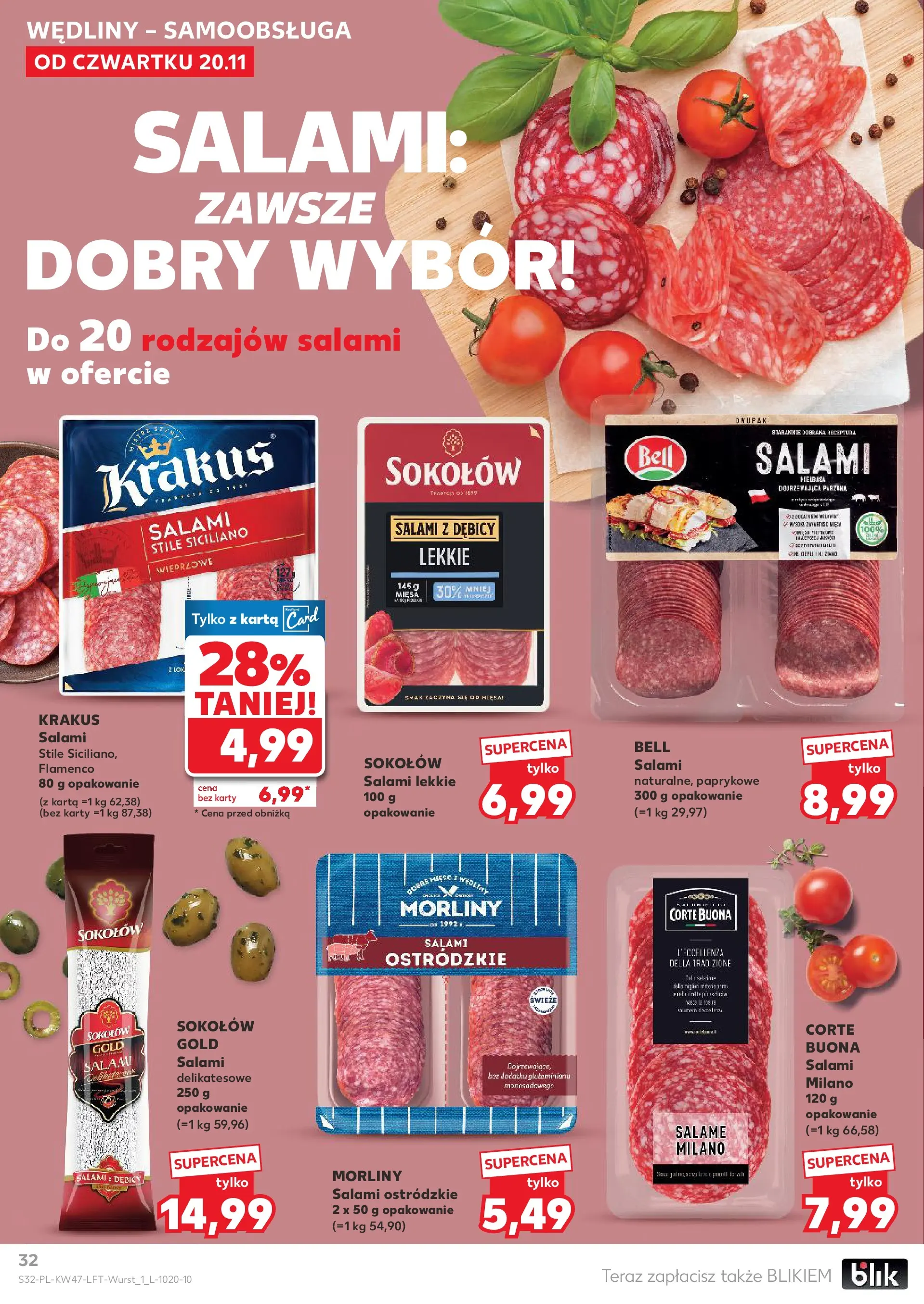 Kaufland gazetka od 20.11.2025 - od jutra PDF | Strona: 32 | Produkty: Kiełbasa, Karta, Mięso, Wędliny