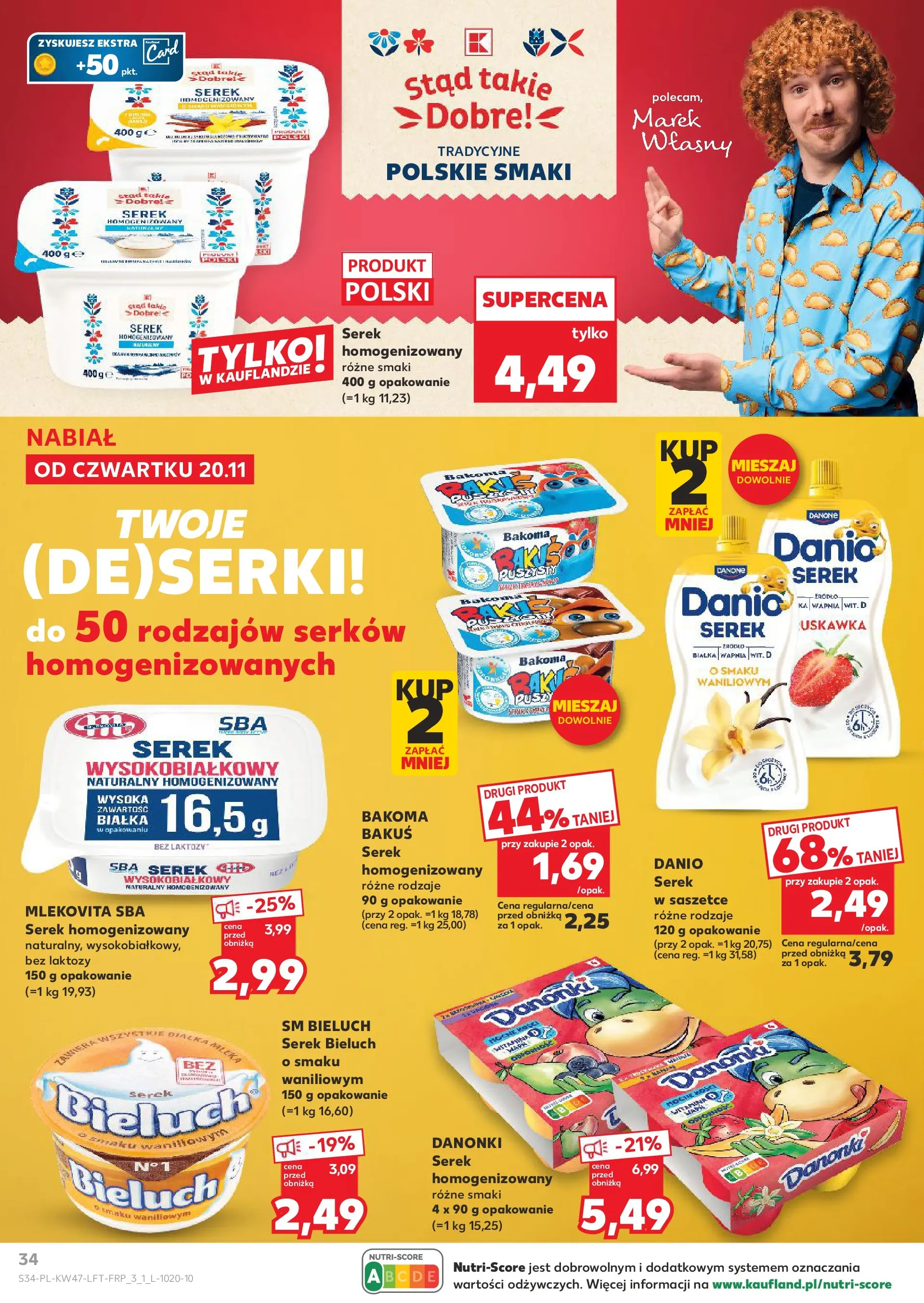 Kaufland gazetka od 20.11.2025 - od jutra PDF | Strona: 34 | Produkty: Bez laktozy, Serek homogenizowany, Serek