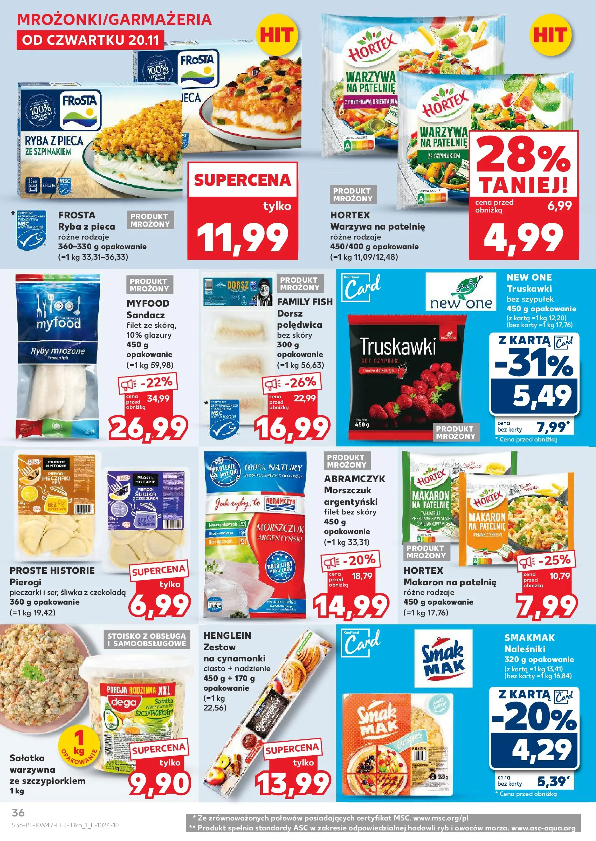 Kaufland gazetka od 20.11.2025 - od jutra PDF | Strona: 36 | Produkty: Penne, Warzywa na patelnie, Ryba, Warzywa