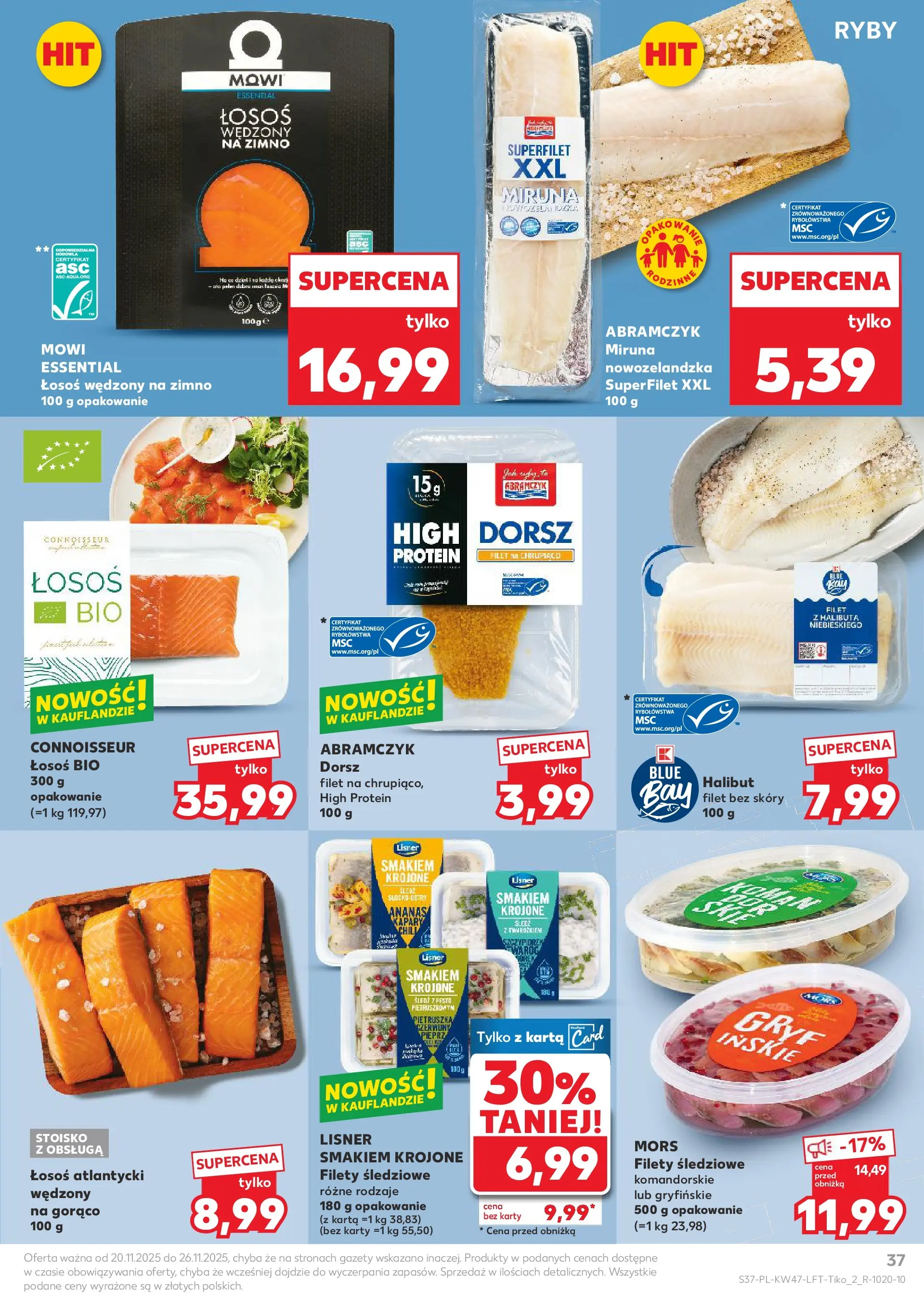Kaufland gazetka od 20.11.2025 - od jutra PDF | Strona: 37 | Produkty: Karta, Pietruszka, Łosoś wędzony, Twaróg