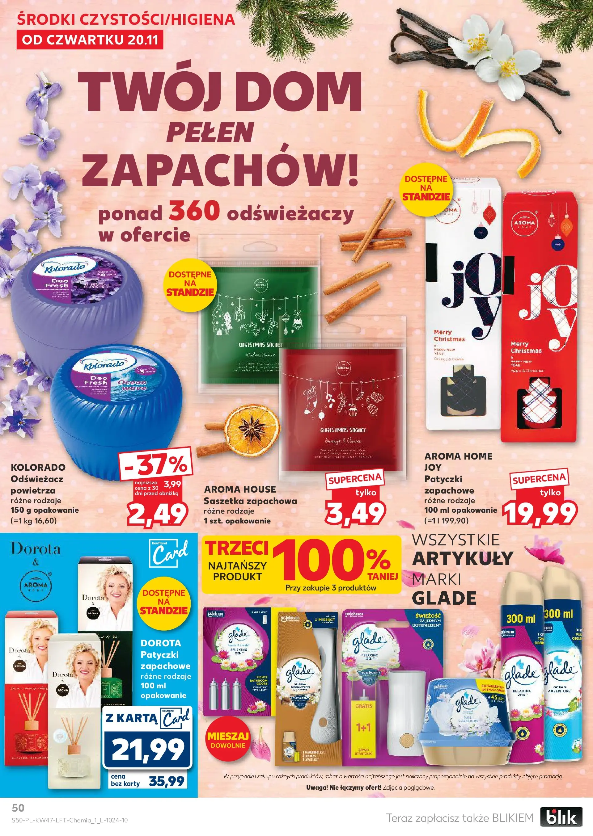 Kaufland gazetka od 20.11.2025 - od jutra PDF | Strona: 50 | Produkty: Odświeżacz, Karta