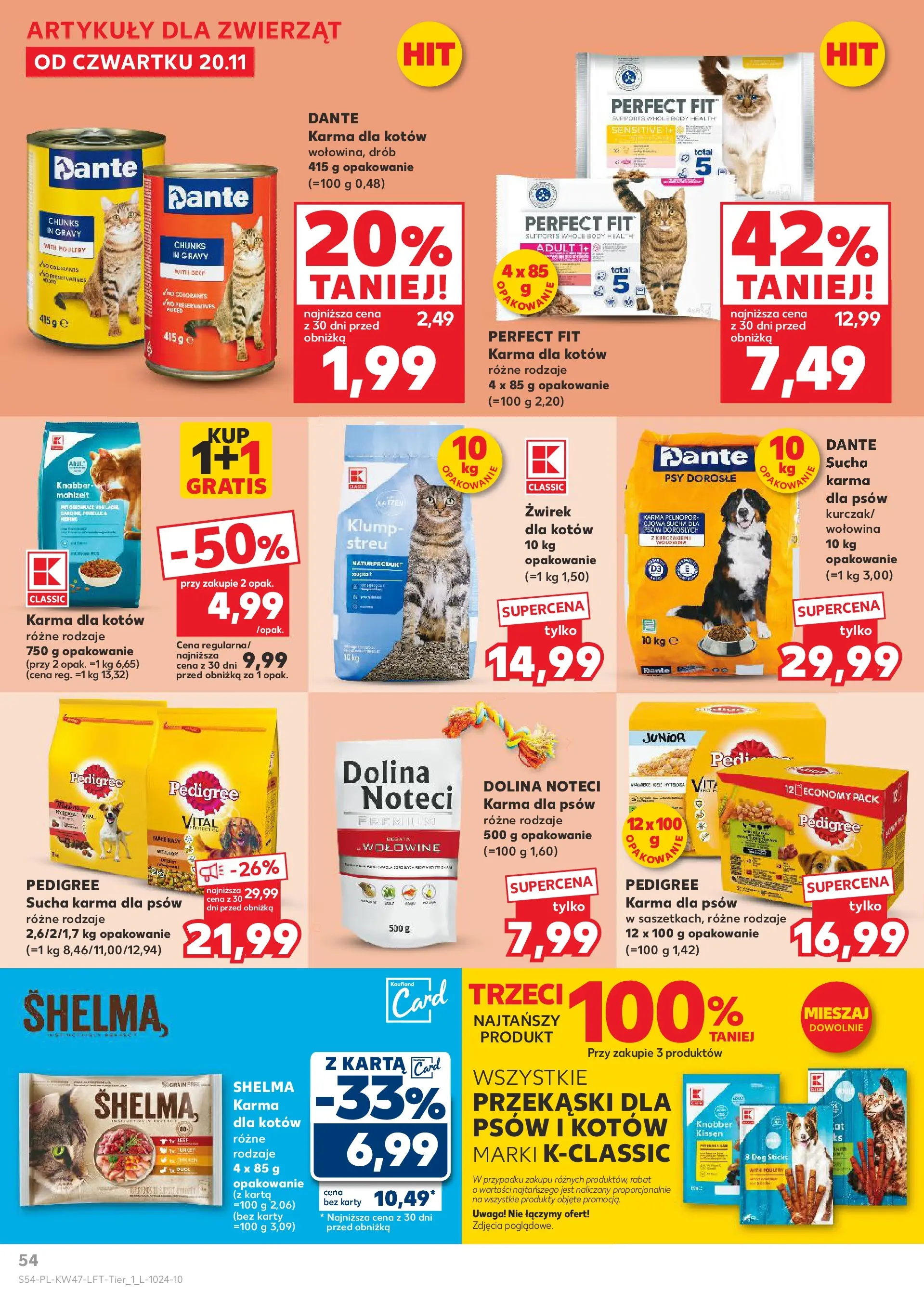 Kaufland gazetka od 20.11.2025 - od jutra PDF | Strona: 54 | Produkty: Karta, Karma dla kotów, Body, Wołowina