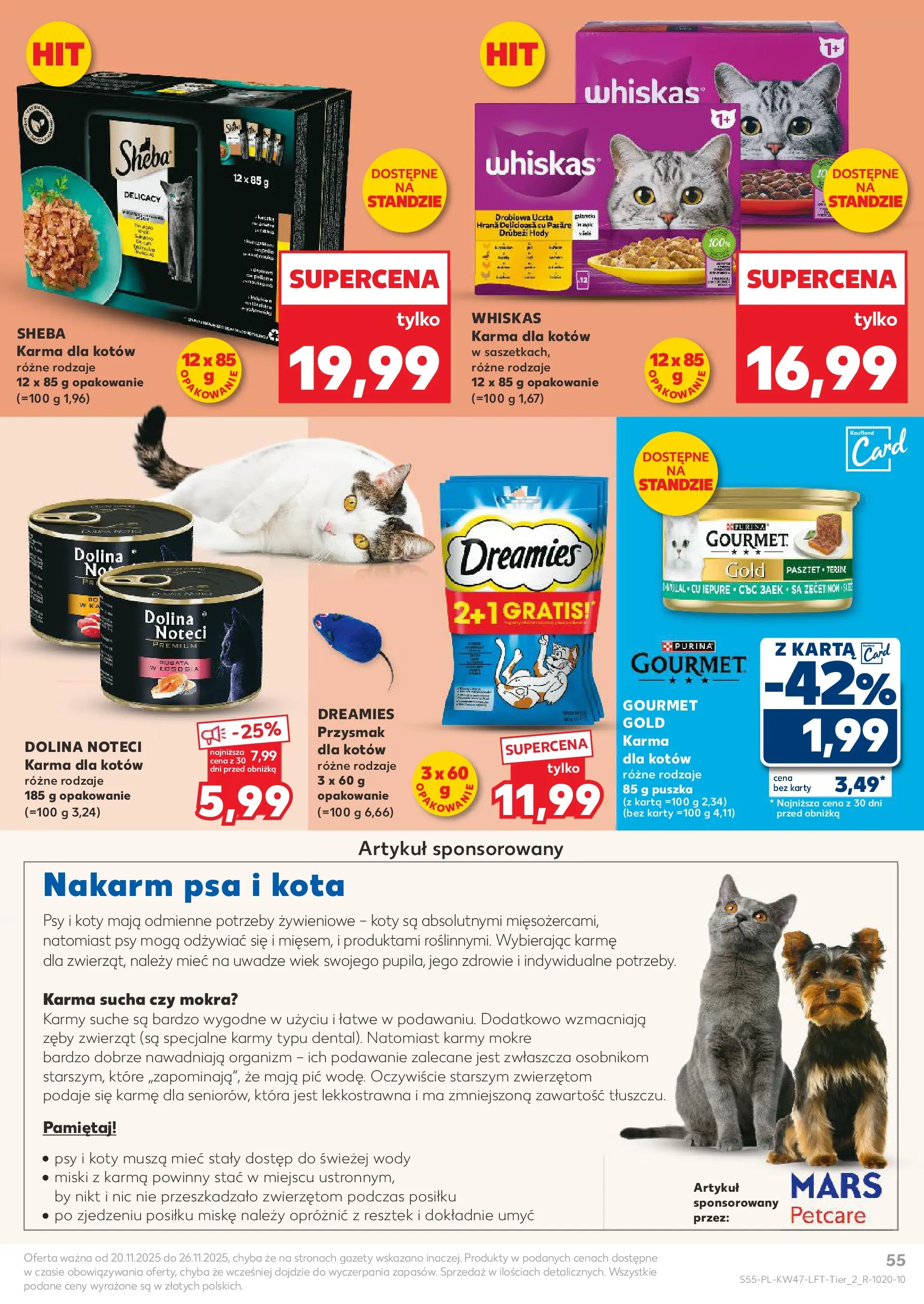 Kaufland gazetka od 20.11.2025 - od jutra PDF | Strona: 55 | Produkty: Karta, Karma dla kotów