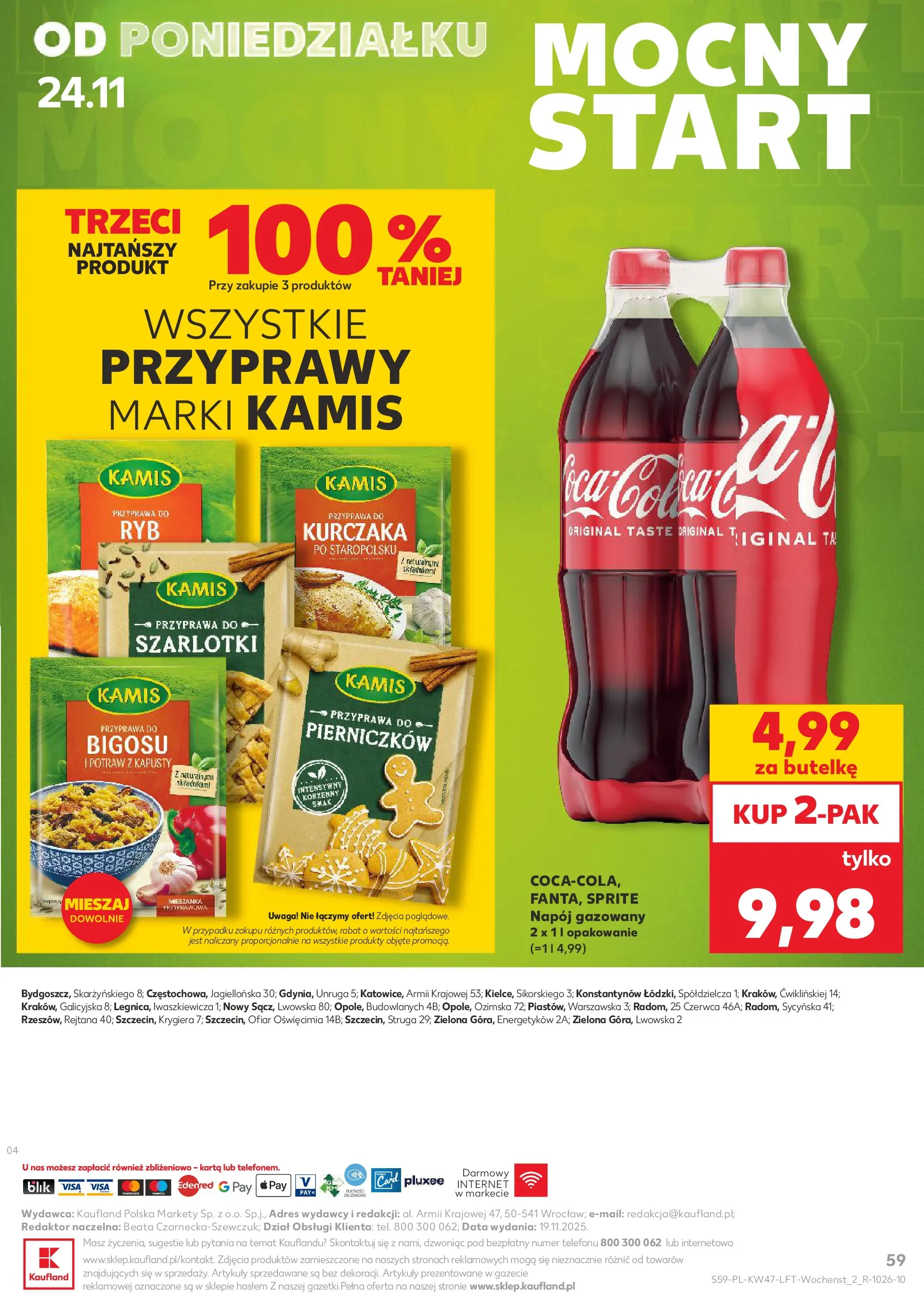 Kaufland - Kaufland food ważne do 26.11 (19.11.2025) - od jutra | Strona: 59 | Produkty: Karta, Sprite, Przyprawy Kaufland - Kaufland food ważne do 26.11 od 19.11.2025 - od jutra PDF | Strona: 59 | Produkty: Karta, Sprite, Przyprawy