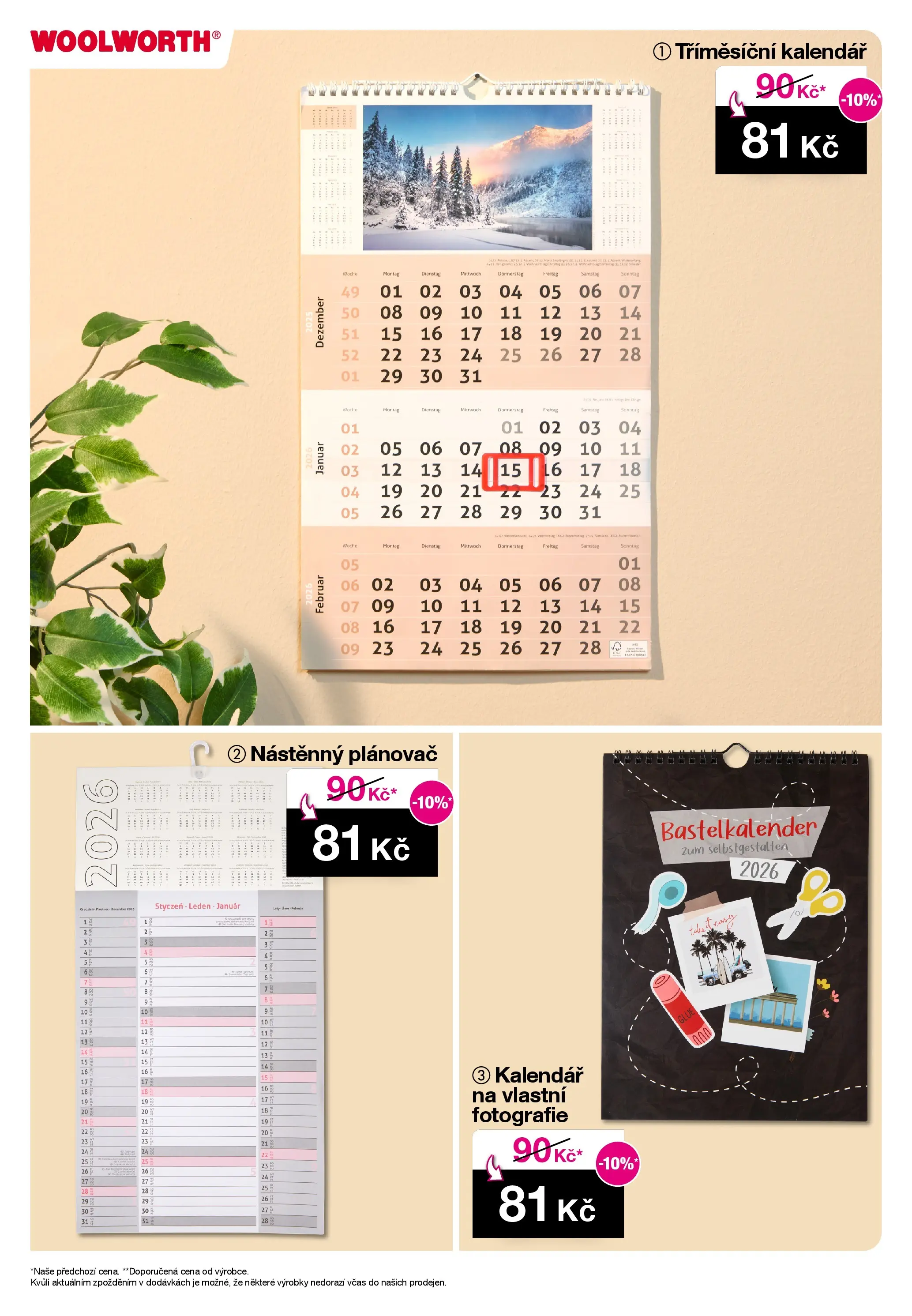 Woolworth leták - Třebíč od 21.11.2025 - akční nabídka | Strana: 22 | Produkty: Kalendář