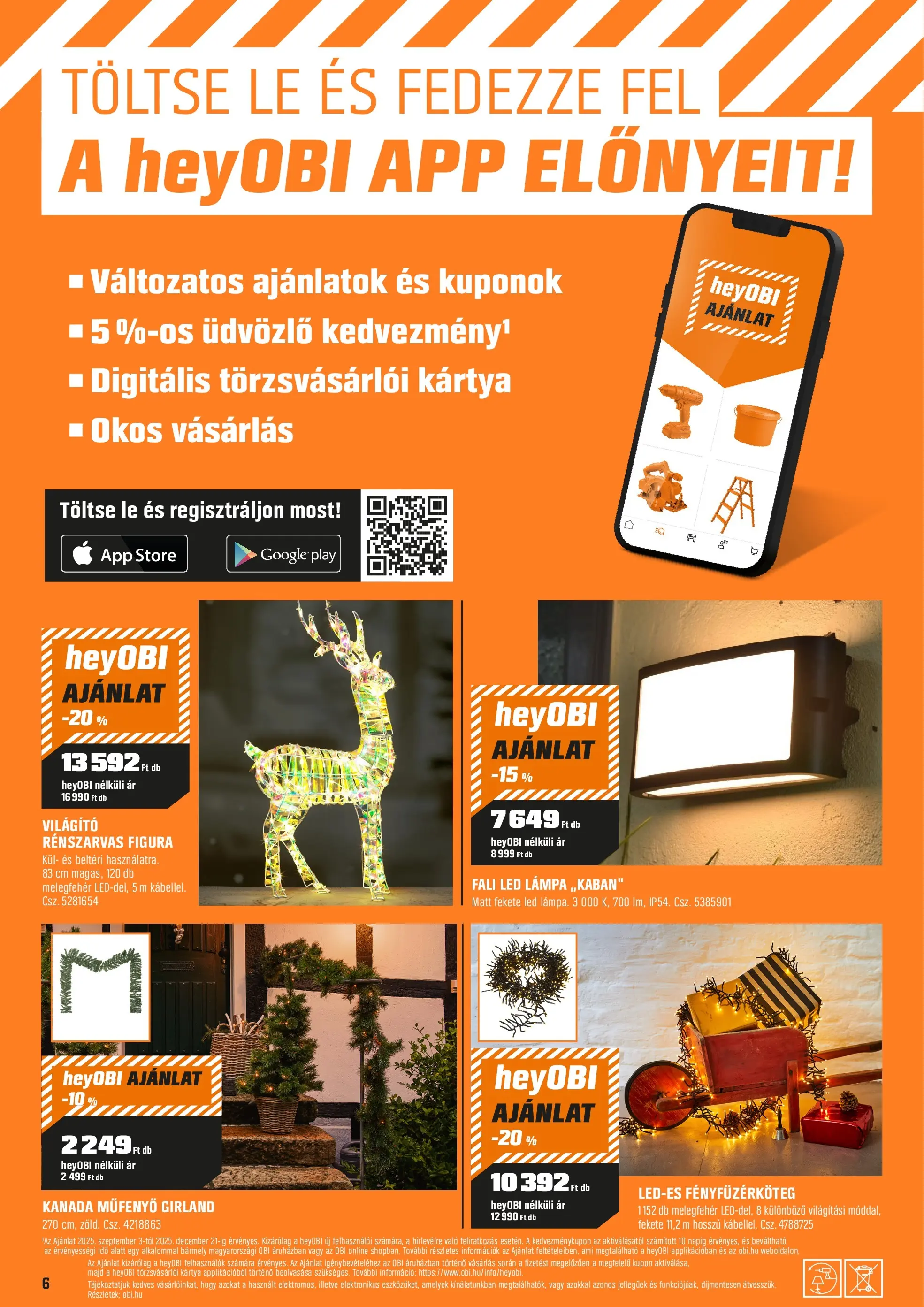 OBI - OBI újság érvényessége 2025.11.23-ig - 2025.11.21. -tól/töl > akció, lapozható szórólap 🛍️ | Oldal: 6 | Termékek: Led lámpa, Lámpa