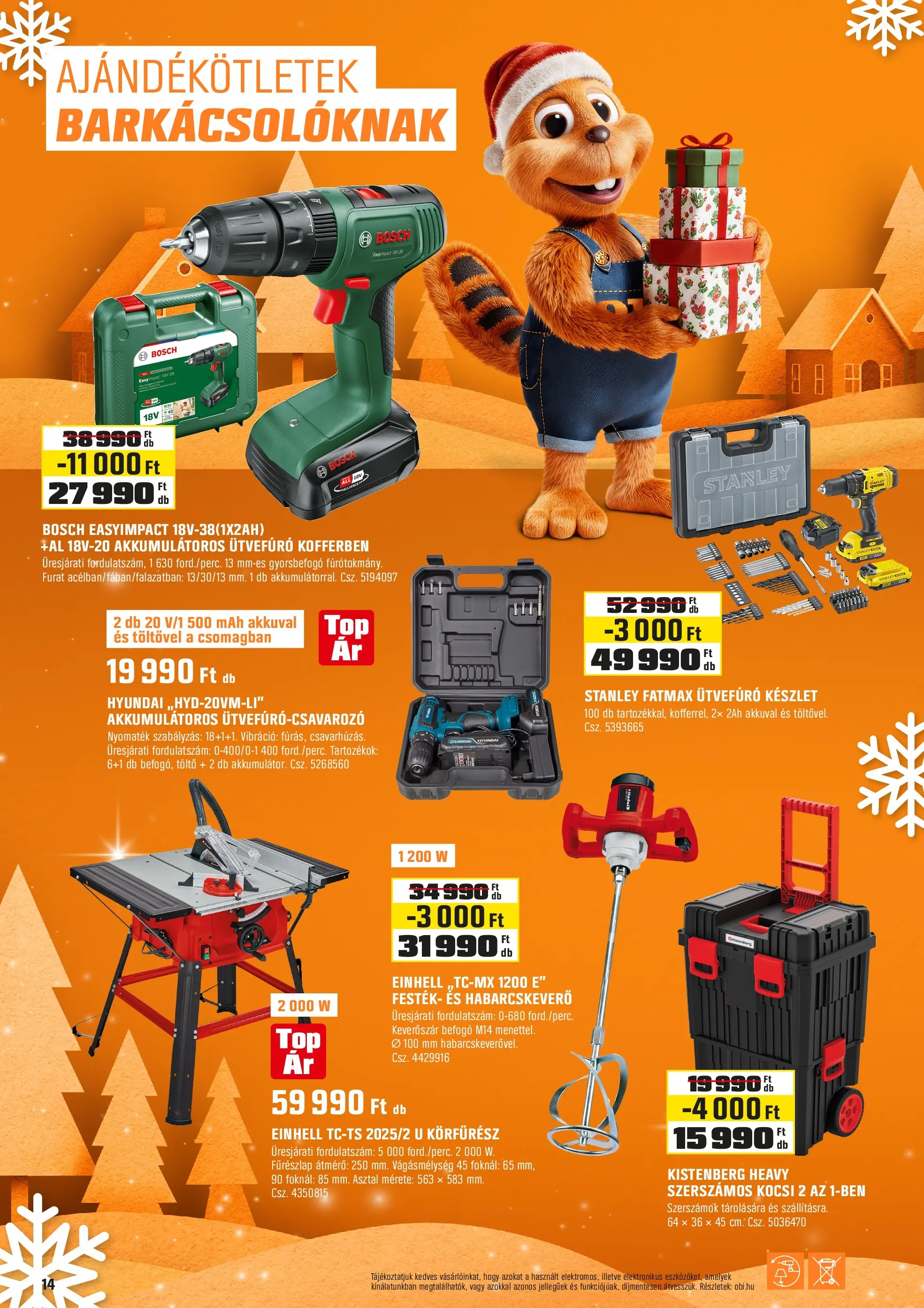 OBI - OBI újság érvényessége 2025.11.23-ig - 2025.11.21. -tól/töl > akció, lapozható szórólap 🛍️ | Oldal: 14 | Termékek: Ütvefúró, Asztal, Töltő, Festék