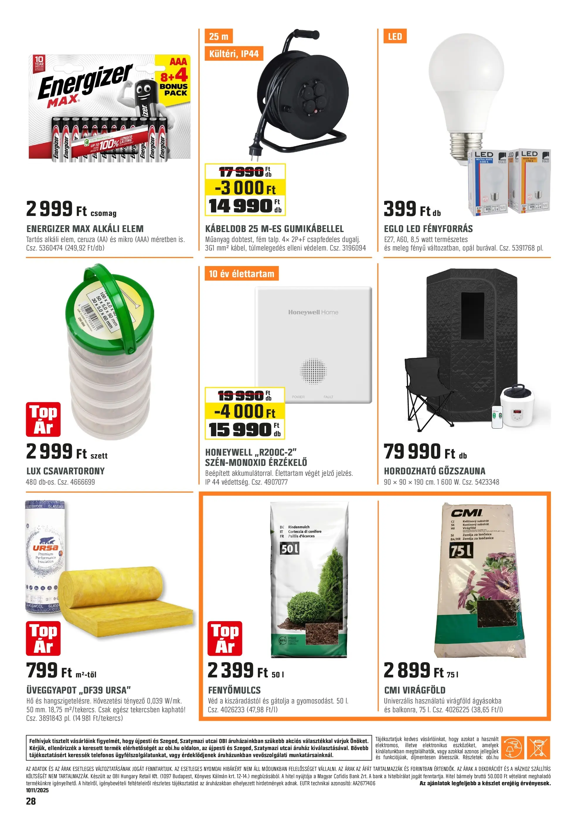 OBI - OBI újság érvényessége 2025.11.23-ig - 2025.11.21. -tól/töl > akció, lapozható szórólap 🛍️ | Oldal: 28 | Termékek: Virágföld, Üveggyapot