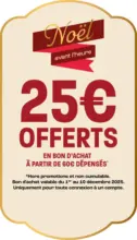 25€ offerts en bon d'achat