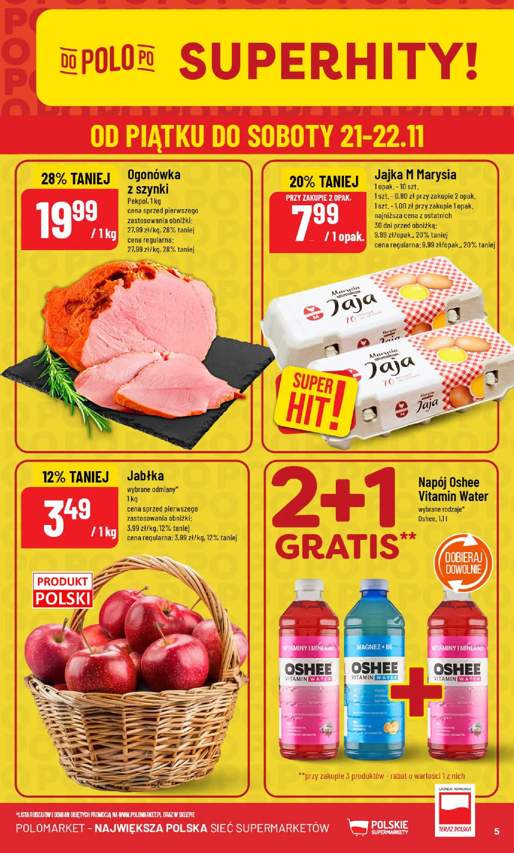 Nowa POLOmarket gazetka od jutra (19.11.2025) | Strona: 5 | Produkty: Jajka, Jabłka, Jaja Nowa POLOmarket gazetka od jutra 19.11.2025 (PDF) | Strona: 5 | Produkty: Jajka, Jabłka, Jaja