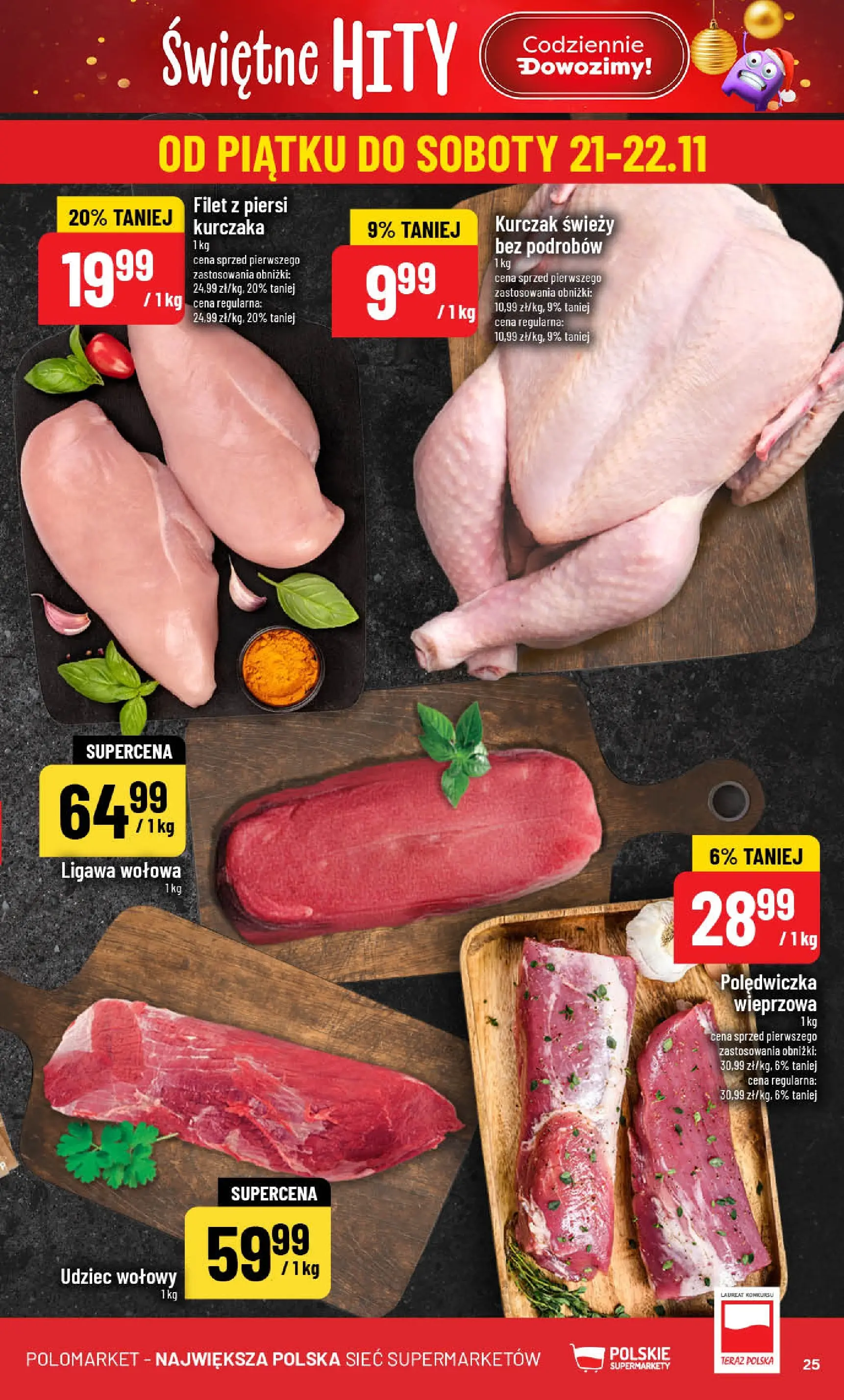 Nowa POLOmarket gazetka od jutra (19.11.2025) | Strona: 25 | Produkty: Kurczak, Piersi, Polędwiczka wieprzowa, Filet z piersi kurczaka Nowa POLOmarket gazetka od jutra 19.11.2025 (PDF) | Strona: 25 | Produkty: Kurczak, Piersi, Polędwiczka wieprzowa, Filet z piersi kurczaka