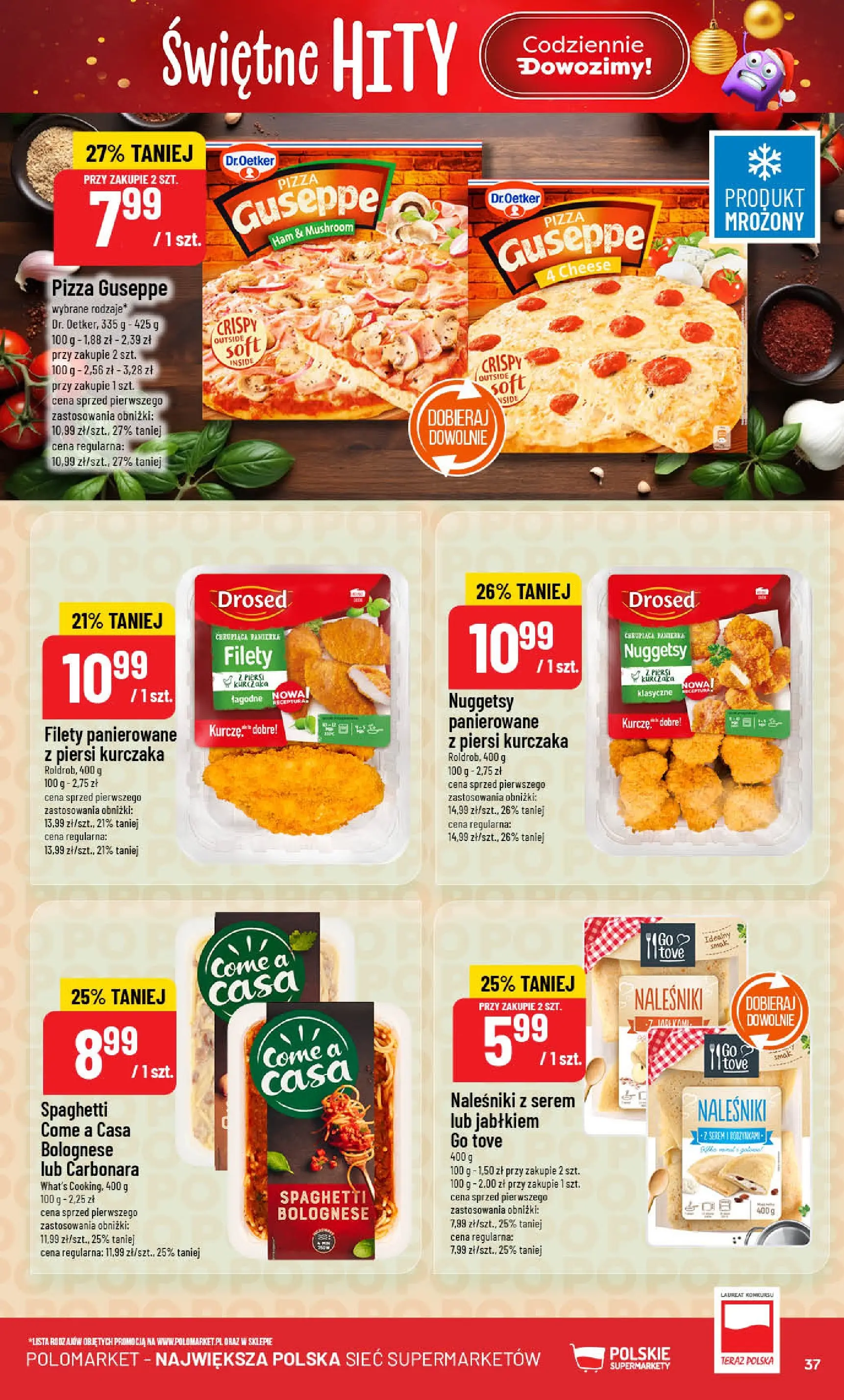 Nowa POLOmarket gazetka od jutra (19.11.2025) | Strona: 37 | Produkty: Carbonara, Piersi, Pizza, Naleśniki Nowa POLOmarket gazetka od jutra 19.11.2025 (PDF) | Strona: 37 | Produkty: Carbonara, Piersi, Pizza, Naleśniki