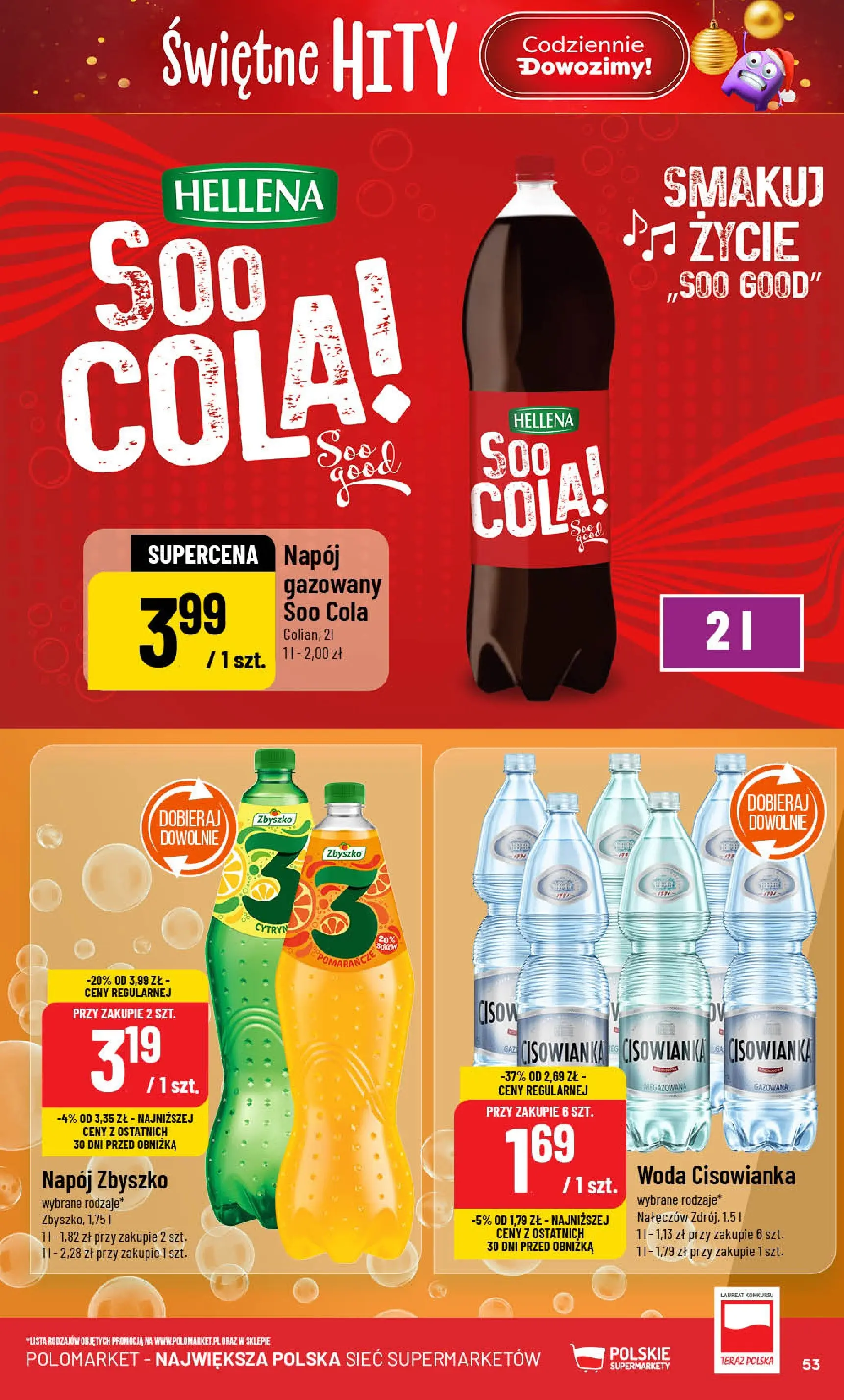 Nowa POLOmarket gazetka od jutra (19.11.2025) | Strona: 53 | Produkty: Pomarańcze, Woda Nowa POLOmarket gazetka od jutra 19.11.2025 (PDF) | Strona: 53 | Produkty: Pomarańcze, Woda