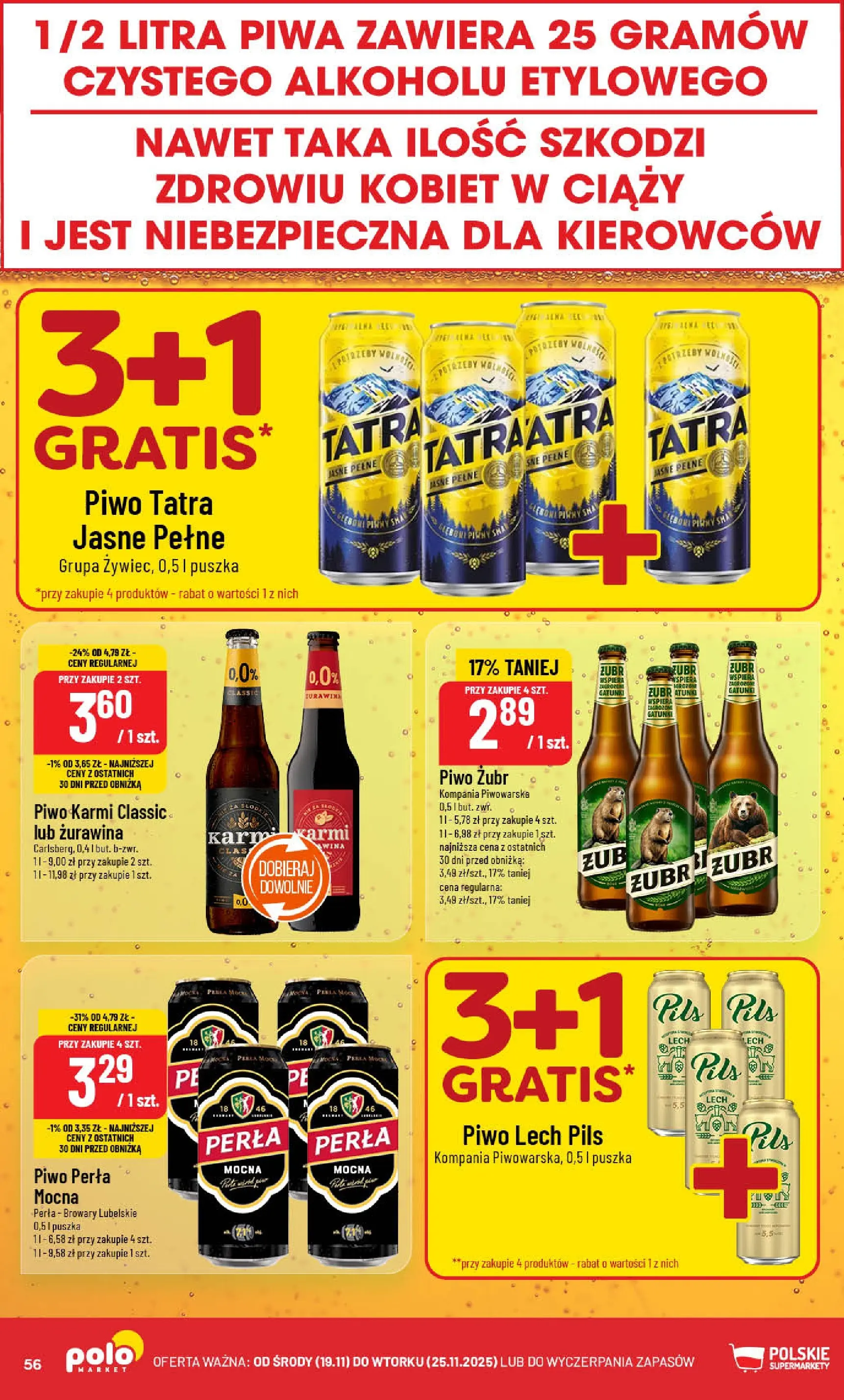 Nowa POLOmarket gazetka od jutra (19.11.2025) | Strona: 56 | Produkty: Piwo żubr, Piwo perła, Żurawina, Piwo Nowa POLOmarket gazetka od jutra 19.11.2025 (PDF) | Strona: 56 | Produkty: Piwo żubr, Piwo perła, Żurawina, Piwo