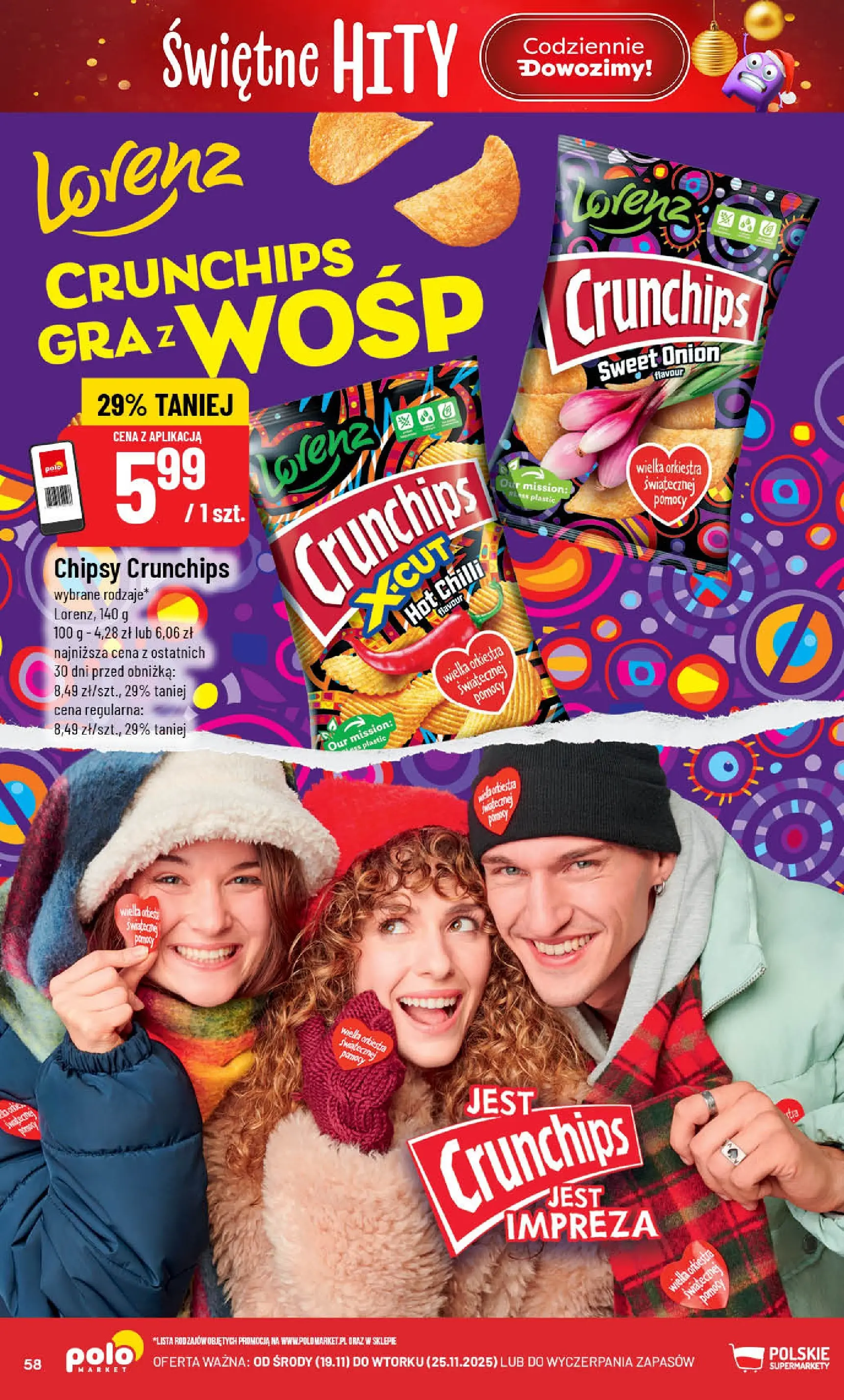 Nowa POLOmarket gazetka od jutra (19.11.2025) | Strona: 58 | Produkty: Chipsy Nowa POLOmarket gazetka od jutra 19.11.2025 (PDF) | Strona: 58 | Produkty: Chipsy