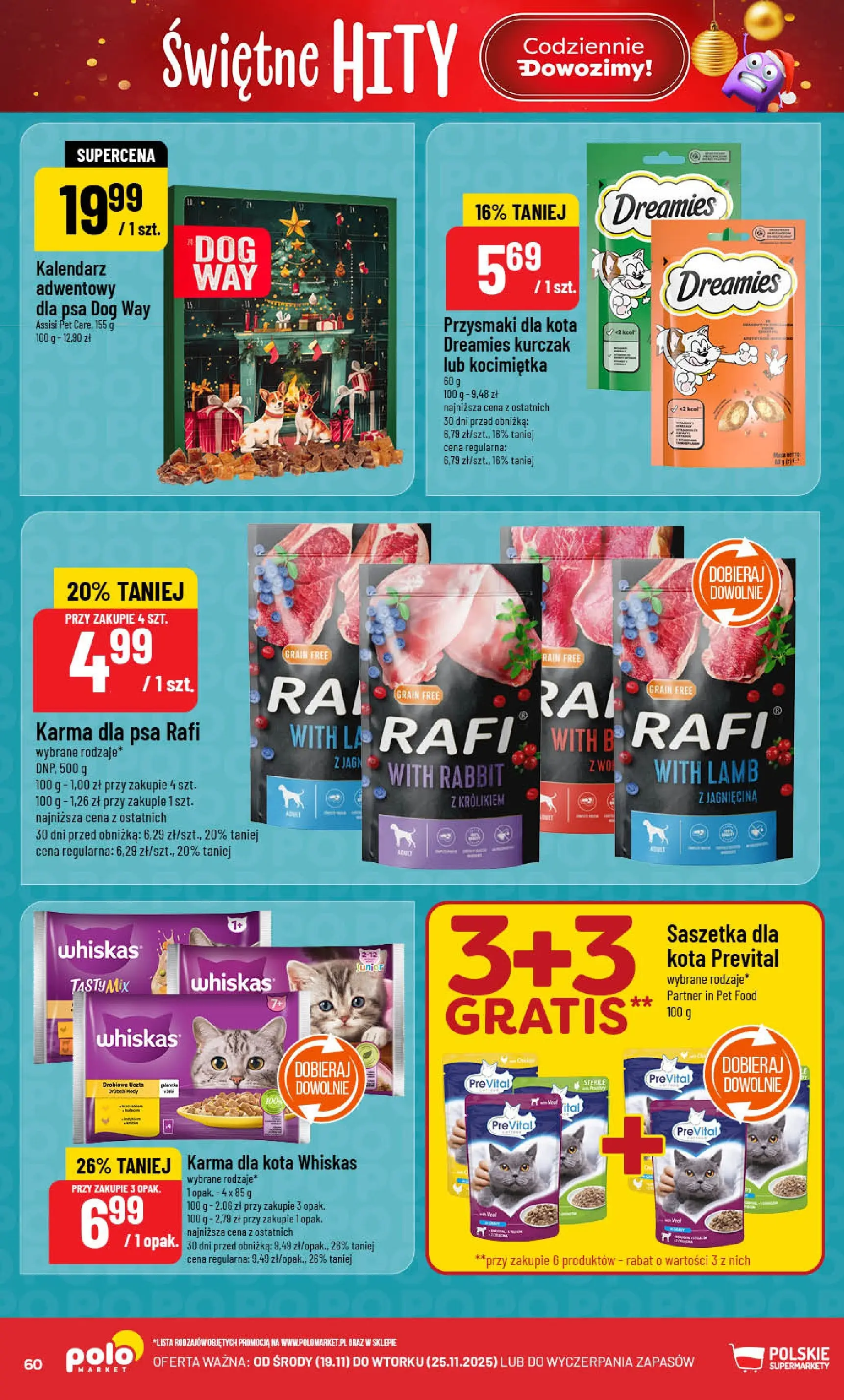 Nowa POLOmarket gazetka od jutra (19.11.2025) | Strona: 60 | Produkty: Kurczak, Kalendarz, Jagnięcina, Karma dla kota Nowa POLOmarket gazetka od jutra 19.11.2025 (PDF) | Strona: 60 | Produkty: Kurczak, Kalendarz, Jagnięcina, Karma dla kota