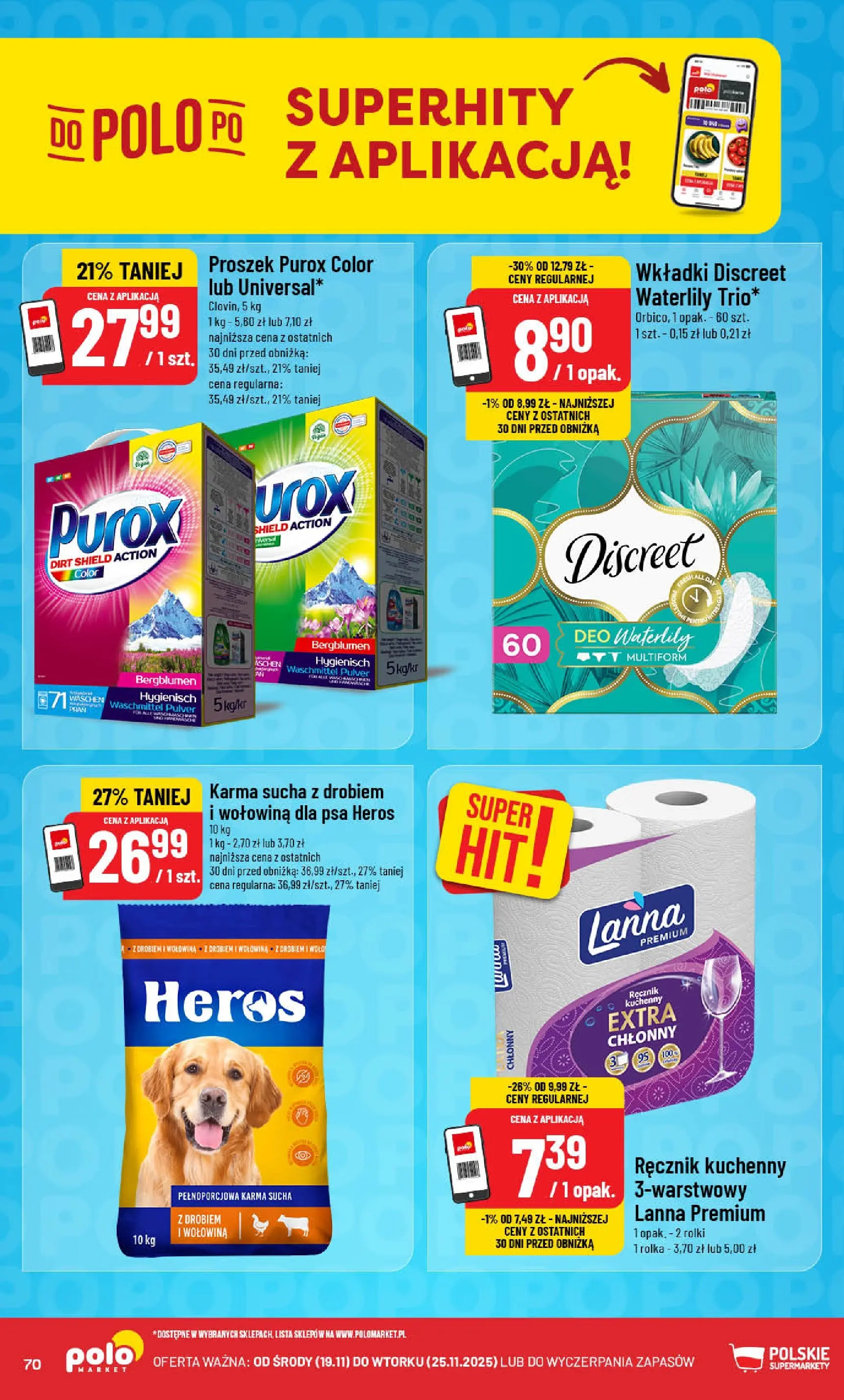 Nowa POLOmarket gazetka od jutra (19.11.2025) | Strona: 70 | Produkty: Rolki, Wołowina, Proszek purox Nowa POLOmarket gazetka od jutra 19.11.2025 (PDF) | Strona: 70 | Produkty: Rolki, Wołowina, Proszek purox