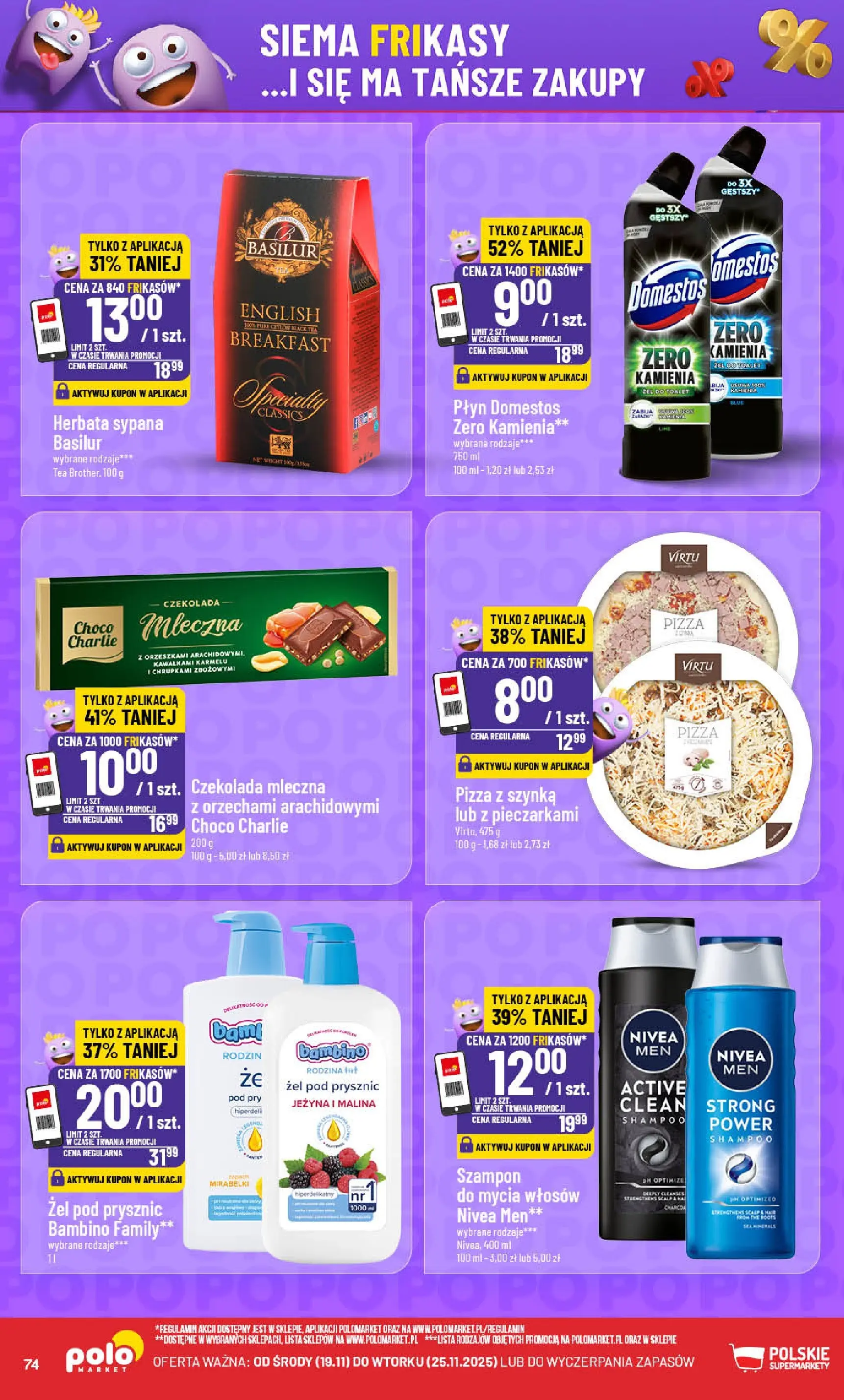 Nowa POLOmarket gazetka od jutra (19.11.2025) | Strona: 74 | Produkty: Malina, Czekolada mleczna, Szynka, Szampon Nowa POLOmarket gazetka od jutra 19.11.2025 (PDF) | Strona: 74 | Produkty: Malina, Czekolada mleczna, Szynka, Szampon