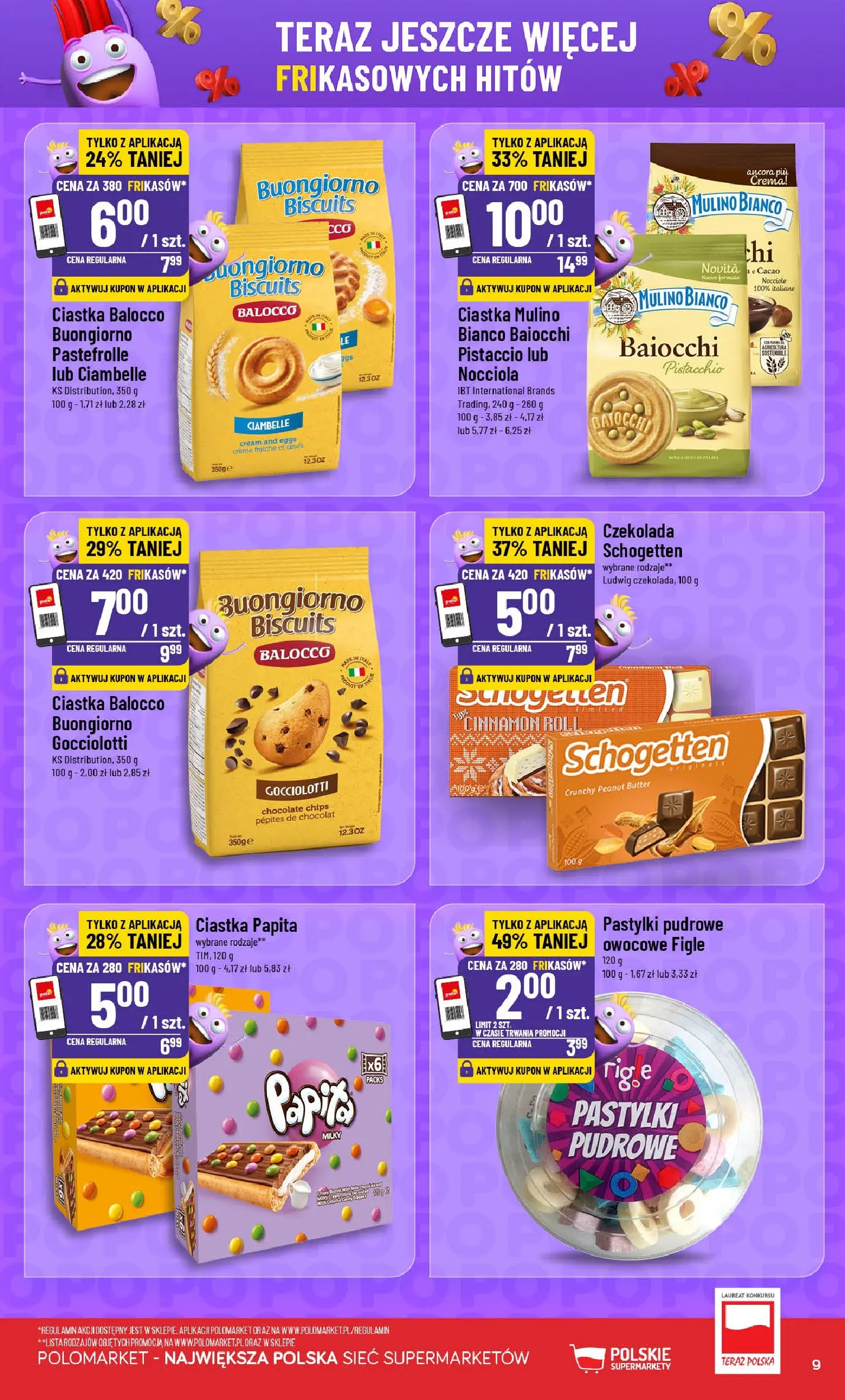 Nowa POLOmarket gazetka od jutra 19.11.2025 (PDF) | Strona: 9 | Produkty: Czekolada, Ciastka, Pastylki pudrowe