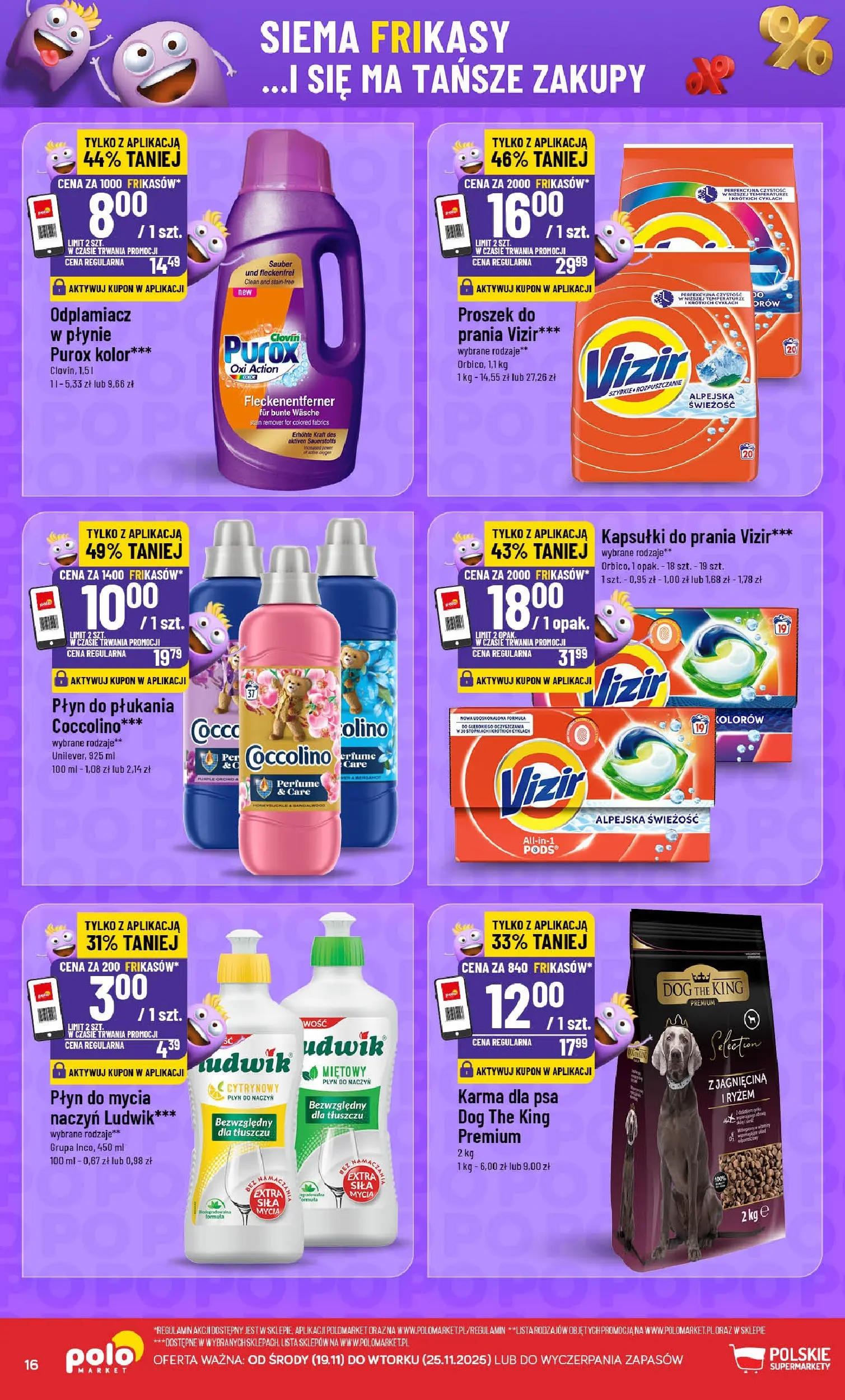 Nowa POLOmarket gazetka od jutra 19.11.2025 (PDF) | Strona: 16 | Produkty: Coccolino, Jagnięcina, Karma dla psa, Kapsułki do prania
