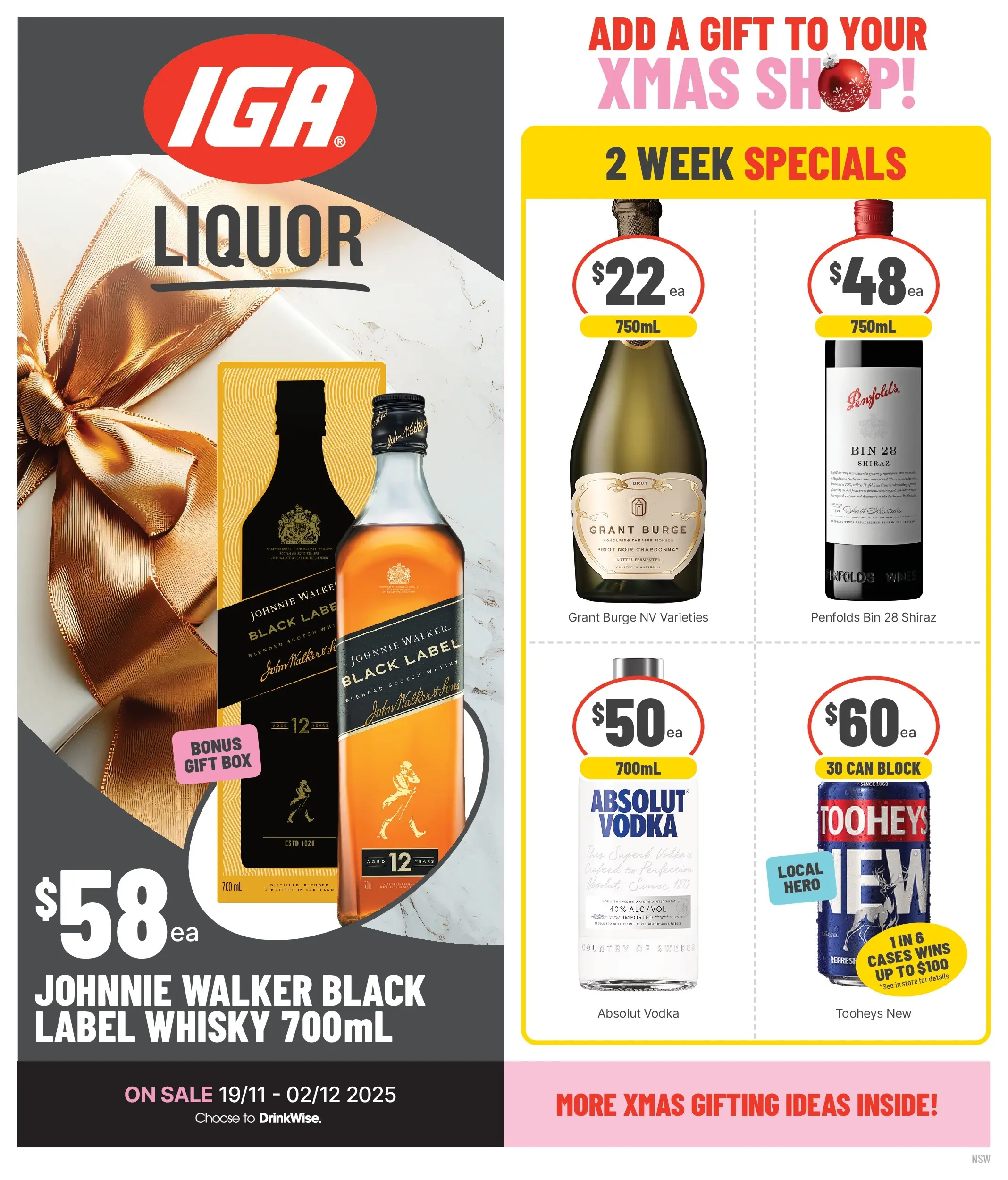 Deals - Add a Gift to your Xmas Shop 19/11 - 18/11/2025 > weekly / monthly specials | Page: 1 | Products: Box, Vodka, Scotch