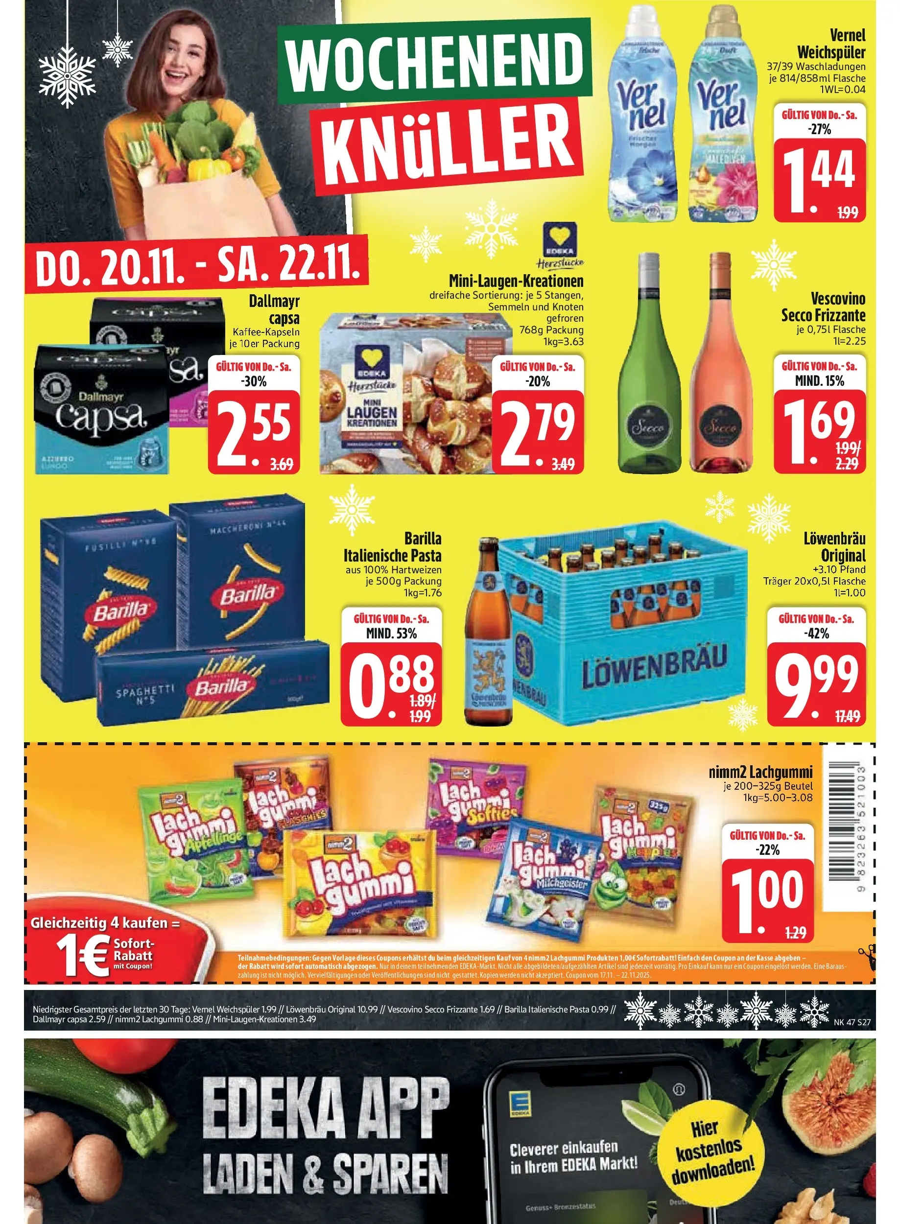 Edeka prospekt Vilsbiburg	 (ab 17.11.2025) » Angebote Online | Seite: 28 | Produkte: Milch, Mandarinen, Champignons, Brokkoli