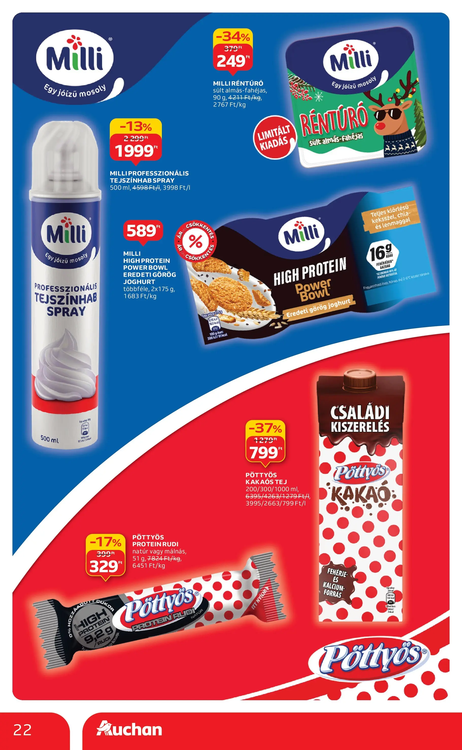 Akciós újság új Auchan - 2025.11.19. -tól/töl ⏳ | Oldal: 22 | Termékek: Görög joghurt, Tej, Joghurt, Kakaós tej Auchan - Auchan újság érvényessége 11.26.-ig - 2025.11.19. -tól/töl > akció, lapozható szórólap 🛍️ | Oldal: 22 | Termékek: Görög joghurt, Tej, Joghurt, Kakaós tej