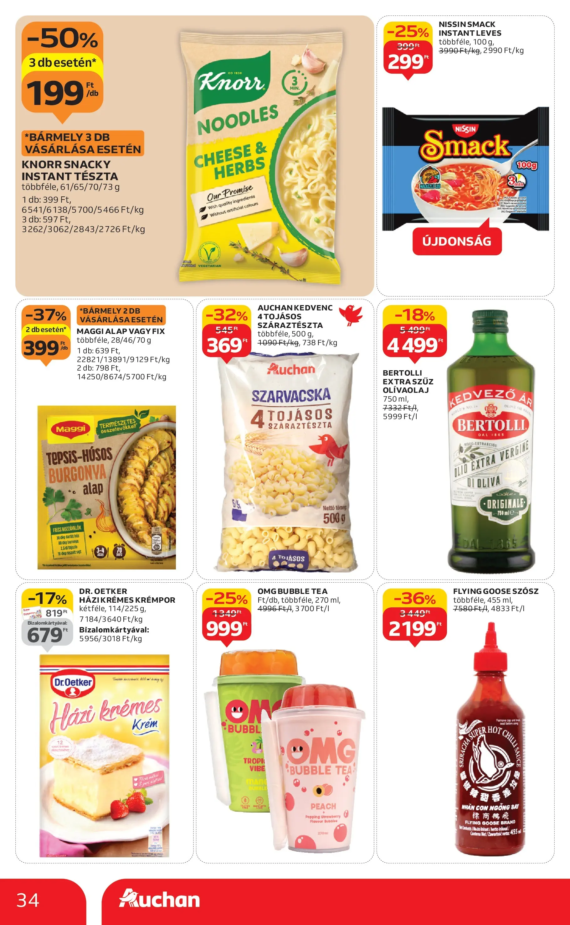 Akciós újság új Auchan - 2025.11.19. -tól/töl ⏳ | Oldal: 34 | Termékek: Maggi, Tészta, Száraztészta, Szósz Auchan - Auchan újság érvényessége 11.26.-ig - 2025.11.19. -tól/töl > akció, lapozható szórólap 🛍️ | Oldal: 34 | Termékek: Maggi, Tészta, Száraztészta, Szósz