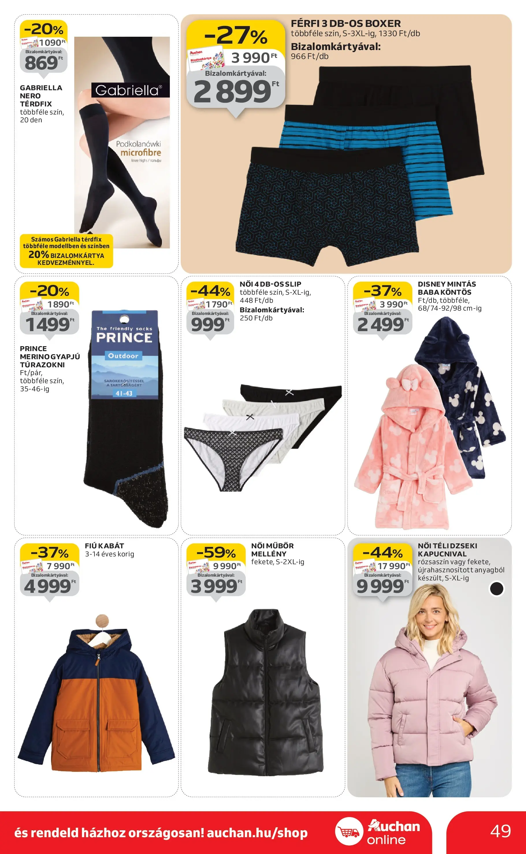 Akciós újság új Auchan - 2025.11.19. -tól/töl ⏳ | Oldal: 49 | Termékek: Köntös, Mellény, Kabát Auchan - Auchan újság érvényessége 11.26.-ig - 2025.11.19. -tól/töl > akció, lapozható szórólap 🛍️ | Oldal: 49 | Termékek: Köntös, Mellény, Kabát