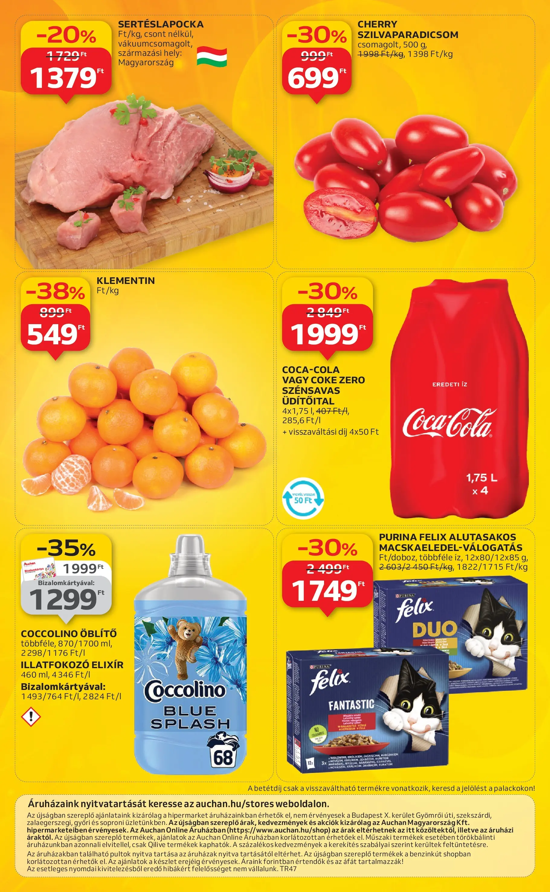 Akciós újság új Auchan - 2025.11.19. -tól/töl ⏳ | Oldal: 60 | Termékek: Sertéslapocka, Coca Cola, Öblítő, Cola Auchan - Auchan újság érvényessége 11.26.-ig - 2025.11.19. -tól/töl > akció, lapozható szórólap 🛍️ | Oldal: 60 | Termékek: Sertéslapocka, Coca Cola, Öblítő, Cola