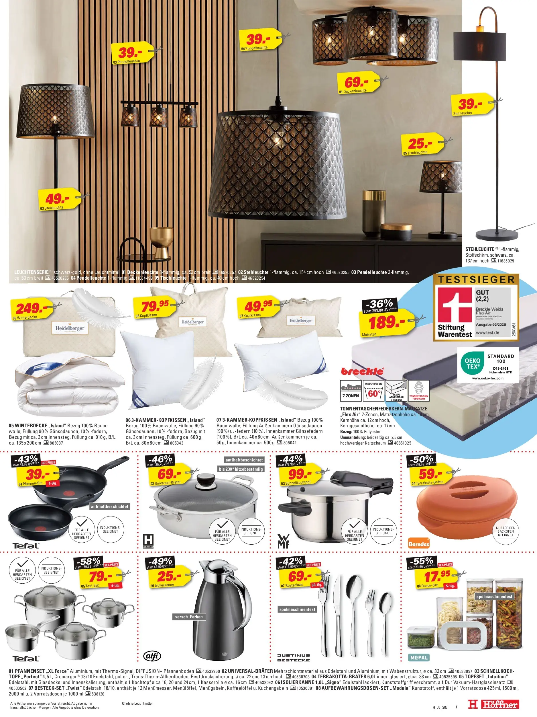 Höffner Prospekt Fuldabrück  (ab 18.11.2025) zum Blättern | Seite: 7 | Produkte: Matratze, Kopfkissen, Backofen