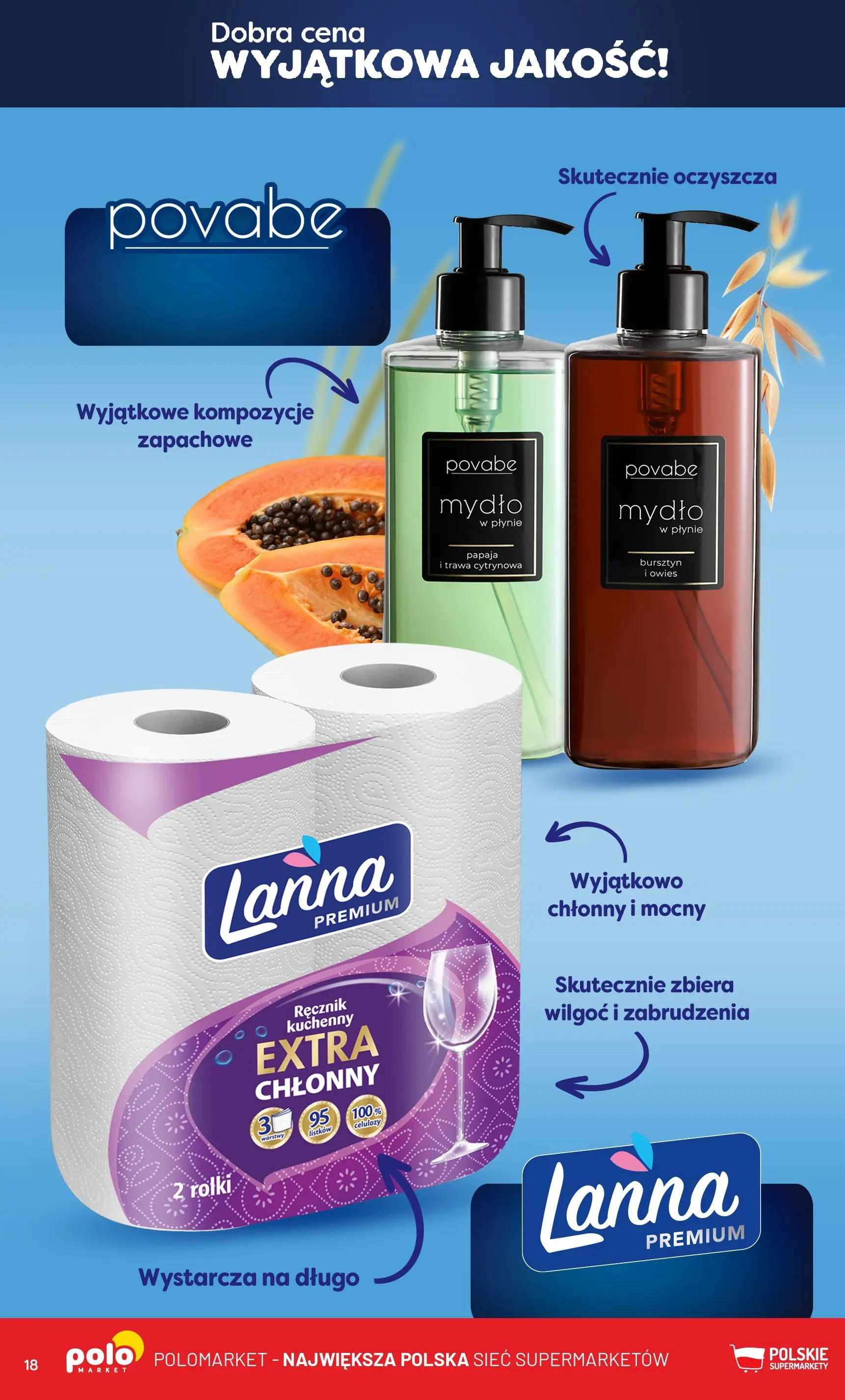 Nowa POLOmarket gazetka od jutra 19.11.2025 (PDF) | Strona: 18 | Produkty: Mydło w płynie, Papaja, Mydło